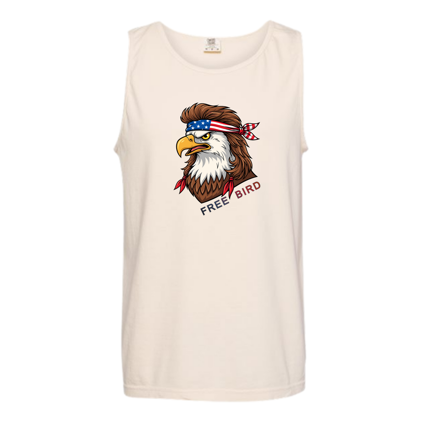 Rockin Free Bird - Comfort Colors - Unisex Tank - Neutral Colors & Blues