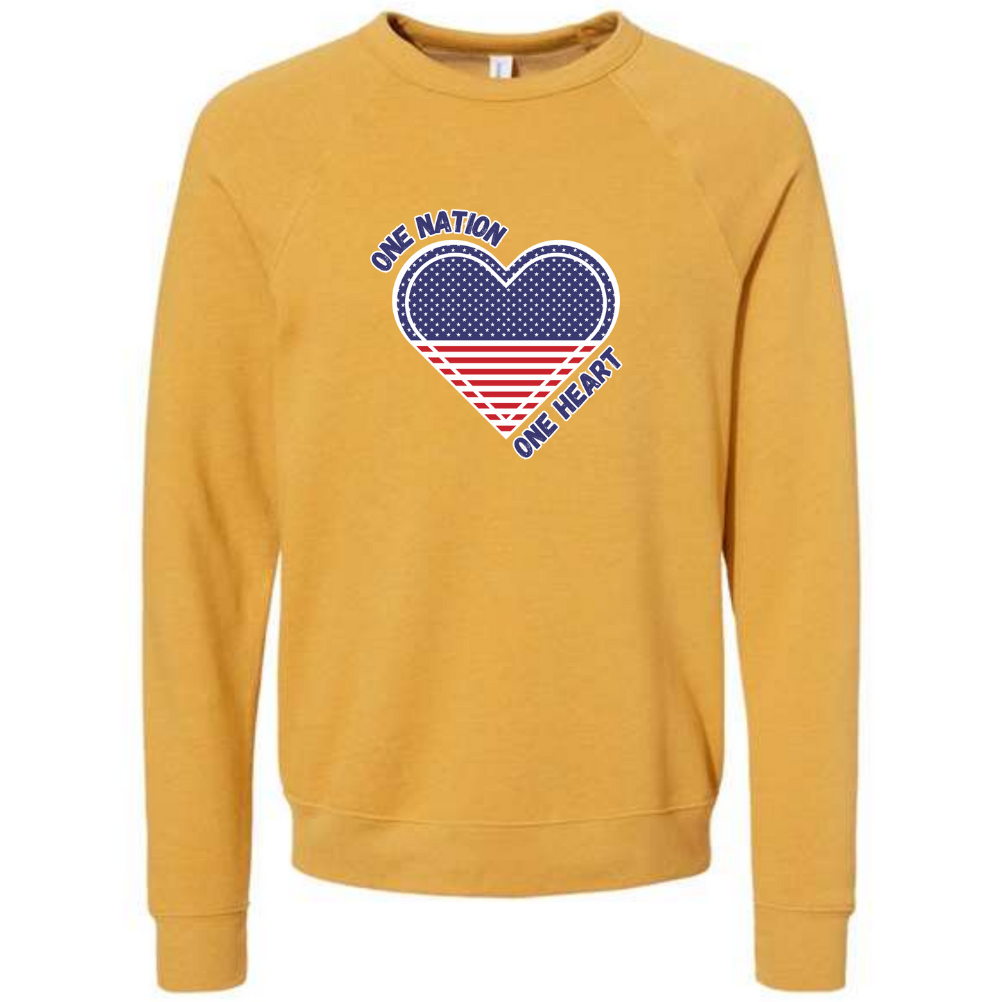 One Nation One Heart - Sponge Fleece Raglan Sweatshirt - Assorted Colors