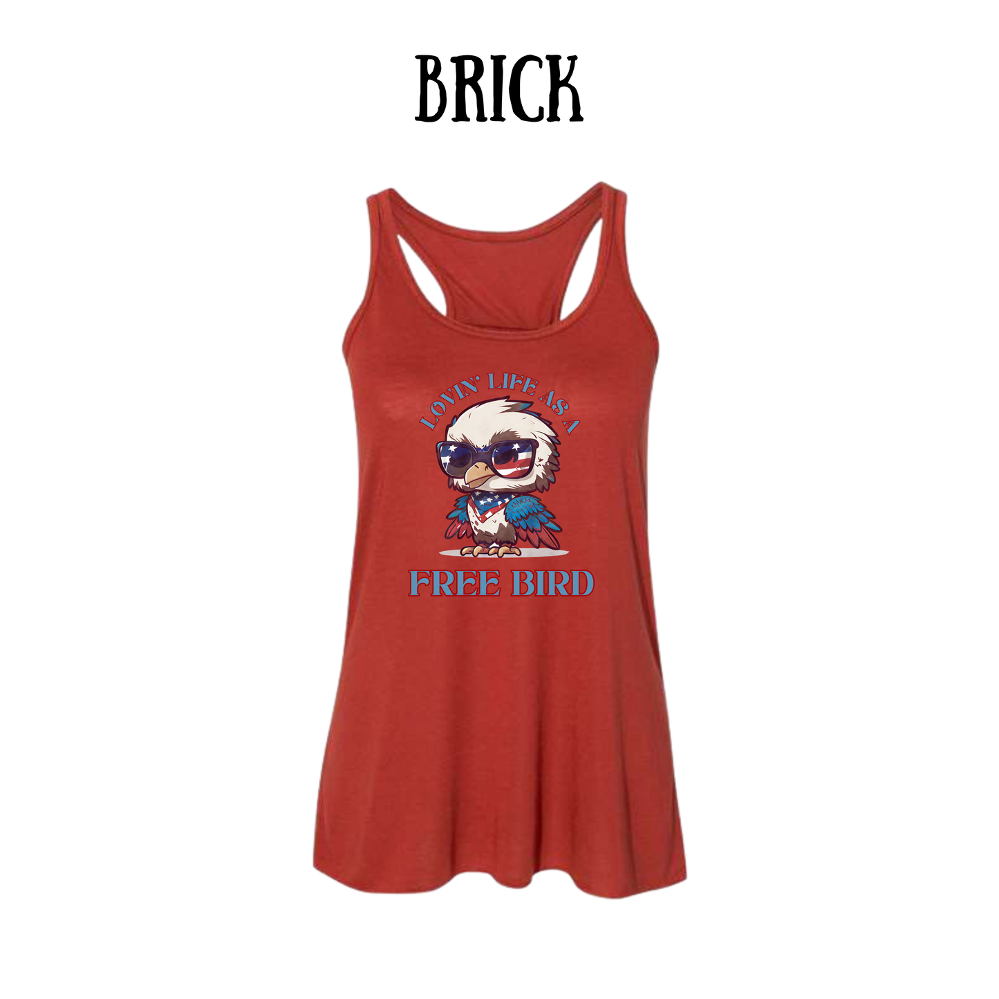 PP - Lovin' Life As A Free Bird - Women's Flowy Racerback Tank
