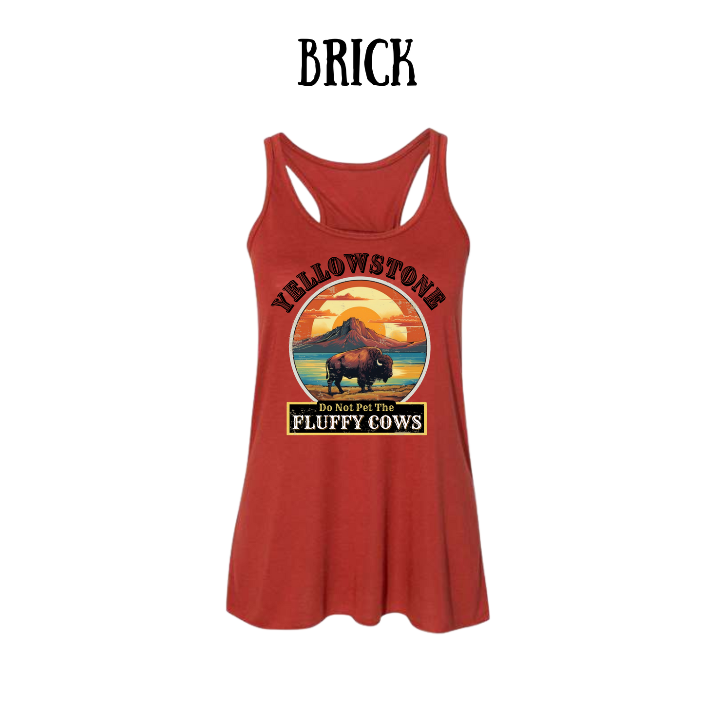 CP - Yellowstone: Fluffy Cows - Women's flowy racerback Tank
