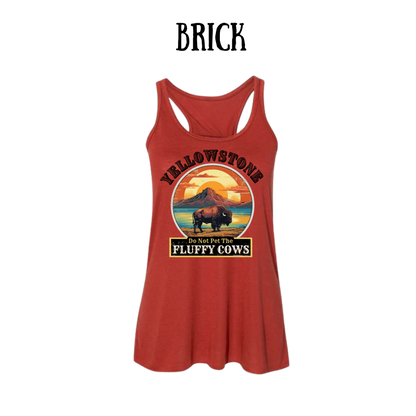 CP - Yellowstone: Fluffy Cows - Women's flowy racerback Tank