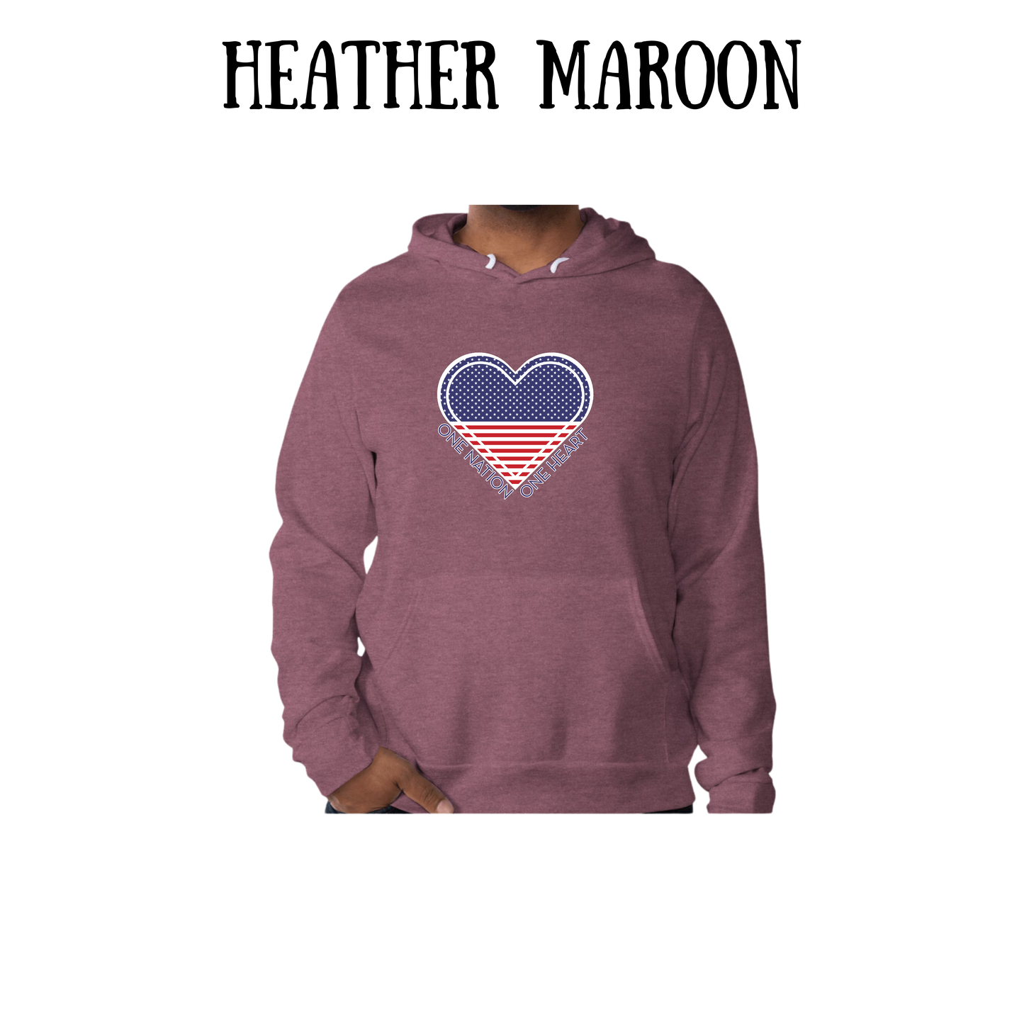 PP - One Nation One Heart - Sponge Fleece Hoodie - Assorted Colors