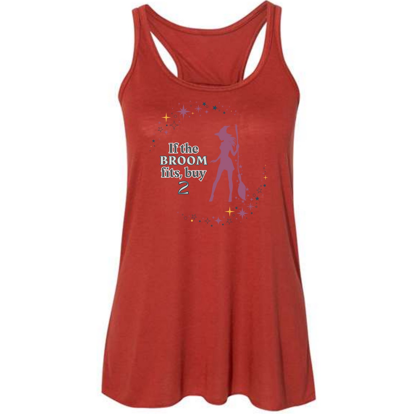 HP - If The Broom Fits - Women's Flowy Racerback Tank