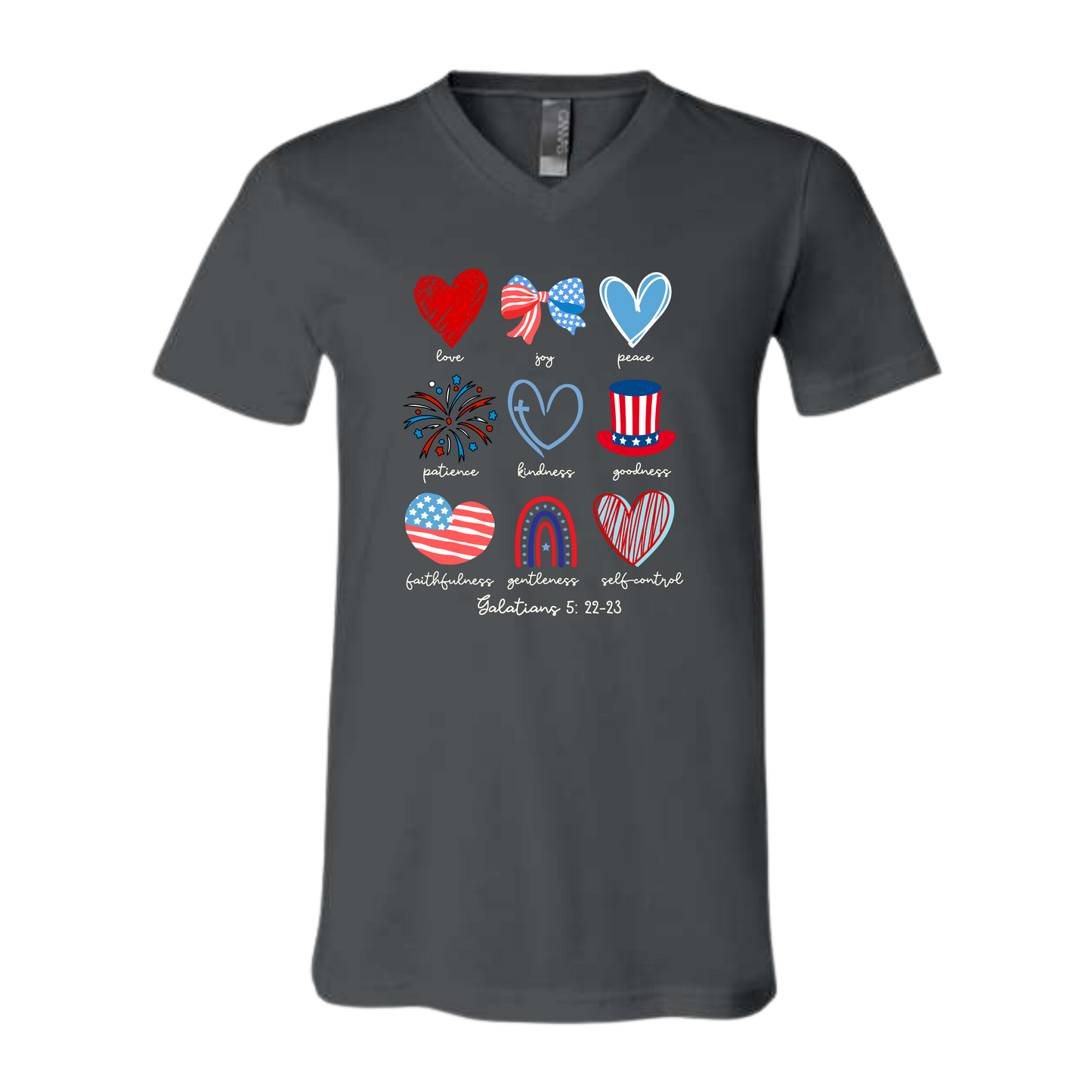 Galatians 5 - Patriotic - Bella+Canvas - Unisex V-Neck - Neutral Colors