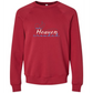 Red raglan sweatshirt with Make Heaven Crowded Heart and Cross image
