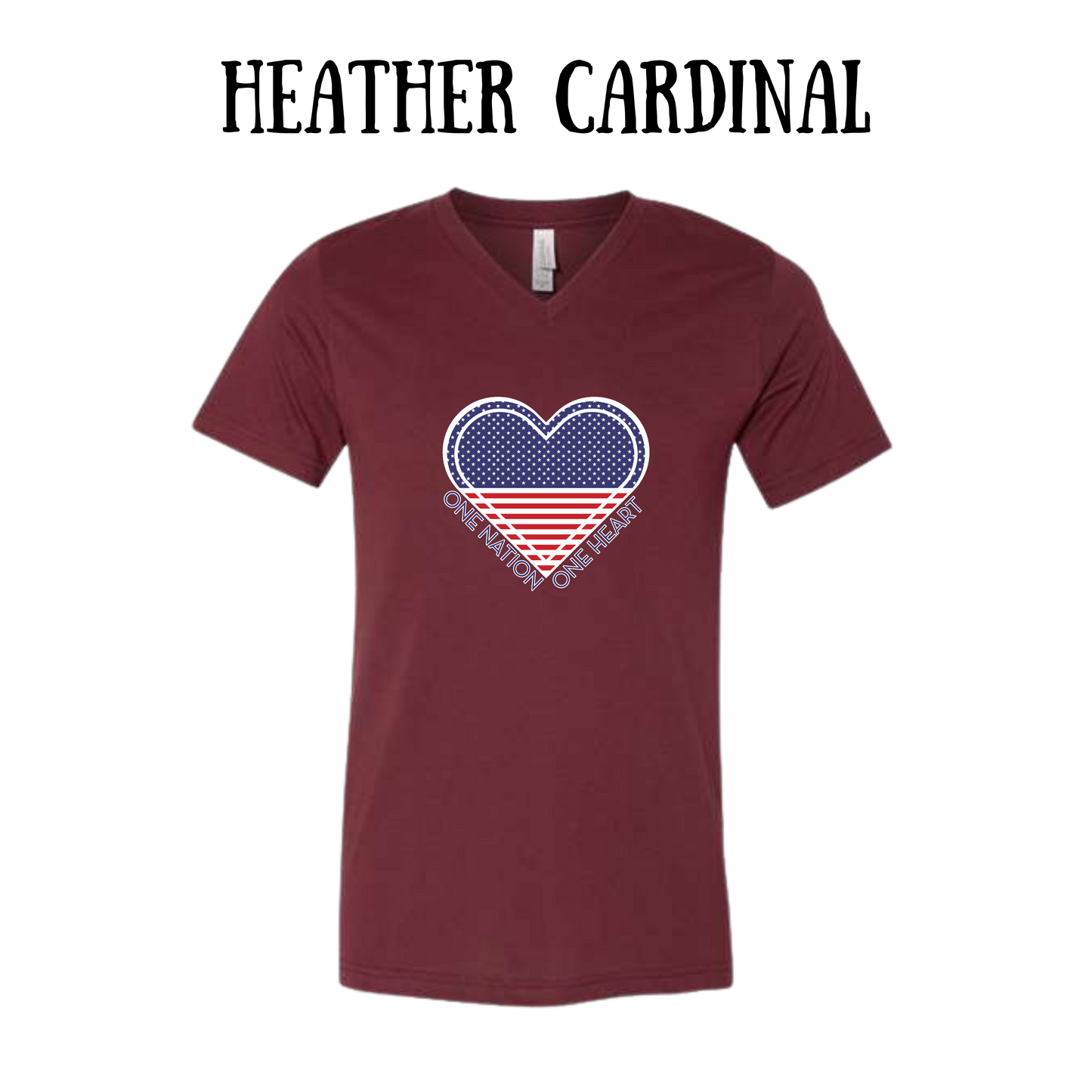 PP - One Nation One Heart - Unisex V-Neck - Assorted Colors