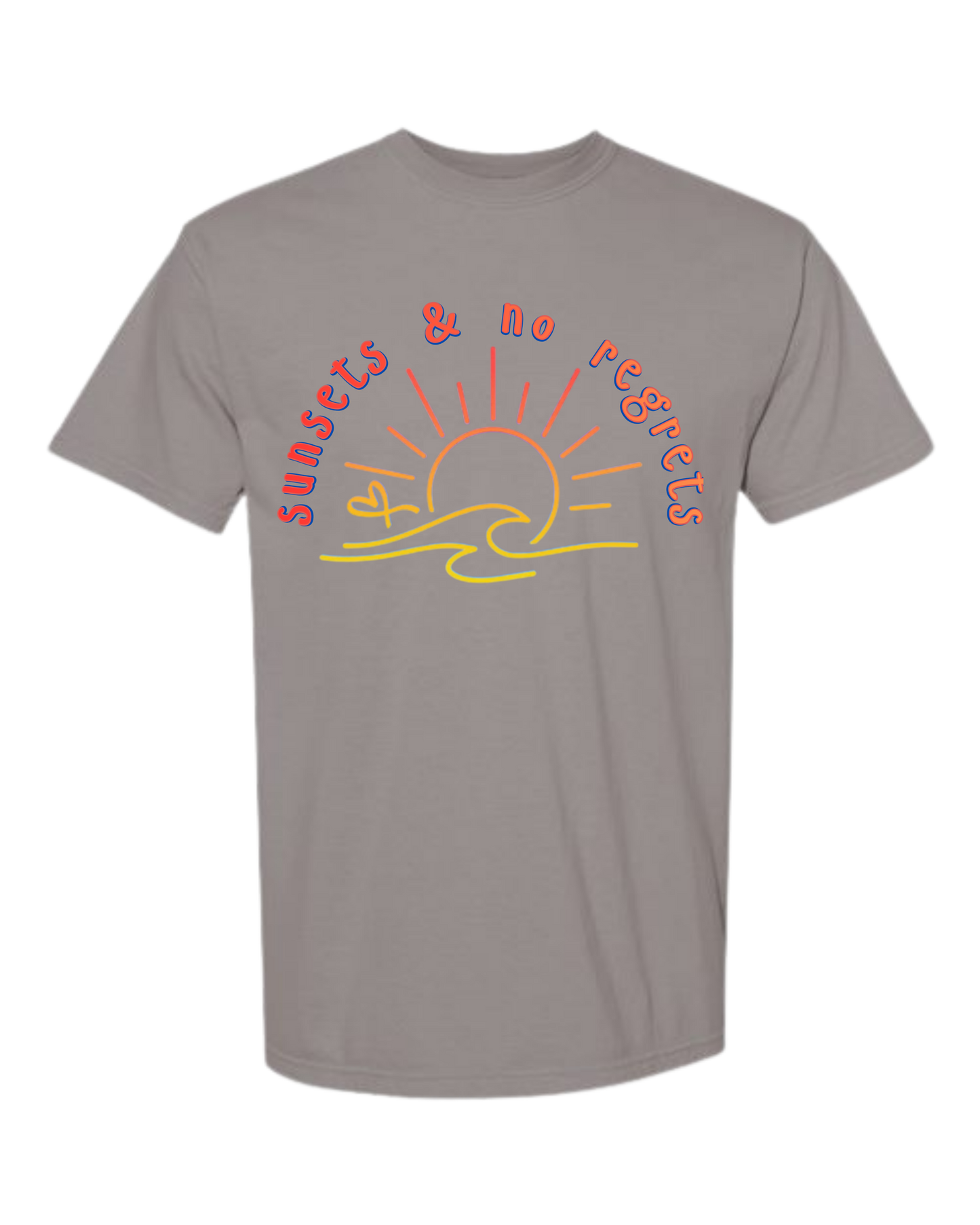 Sunsets & No Regrets - Comfort Colors - Heavyweight Unisex Tee - Neutral Colors