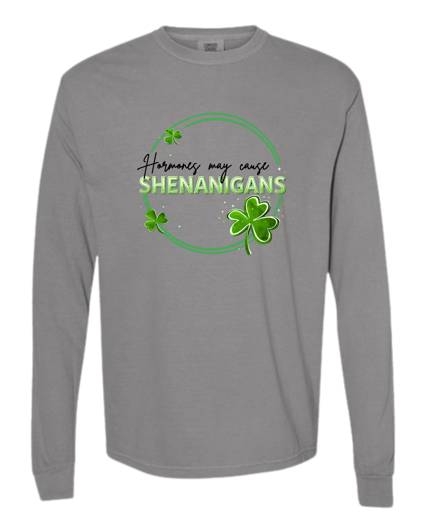 Hormones May Cause Shenanigans - Comfort Colors - Heavyweight Long Sleeve Tee - Neutral Colors