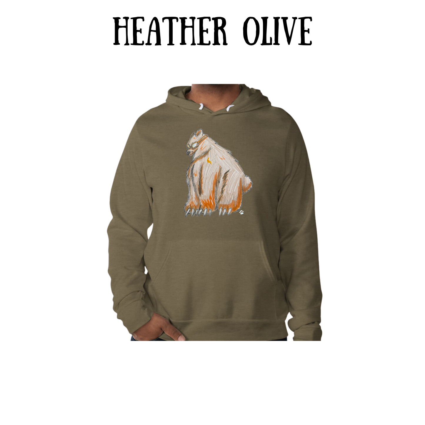 AC - Muscle Bear - Sponge Fleece Hoodie - Greens, Neutrals