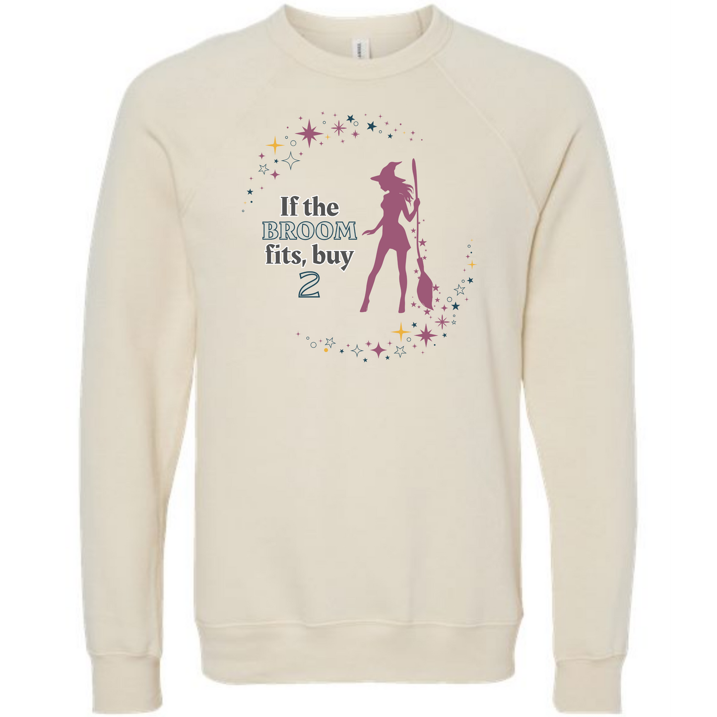 If The Broom Fits - Sponge Fleece Raglan Sweatshirt - Greens, Neutrals