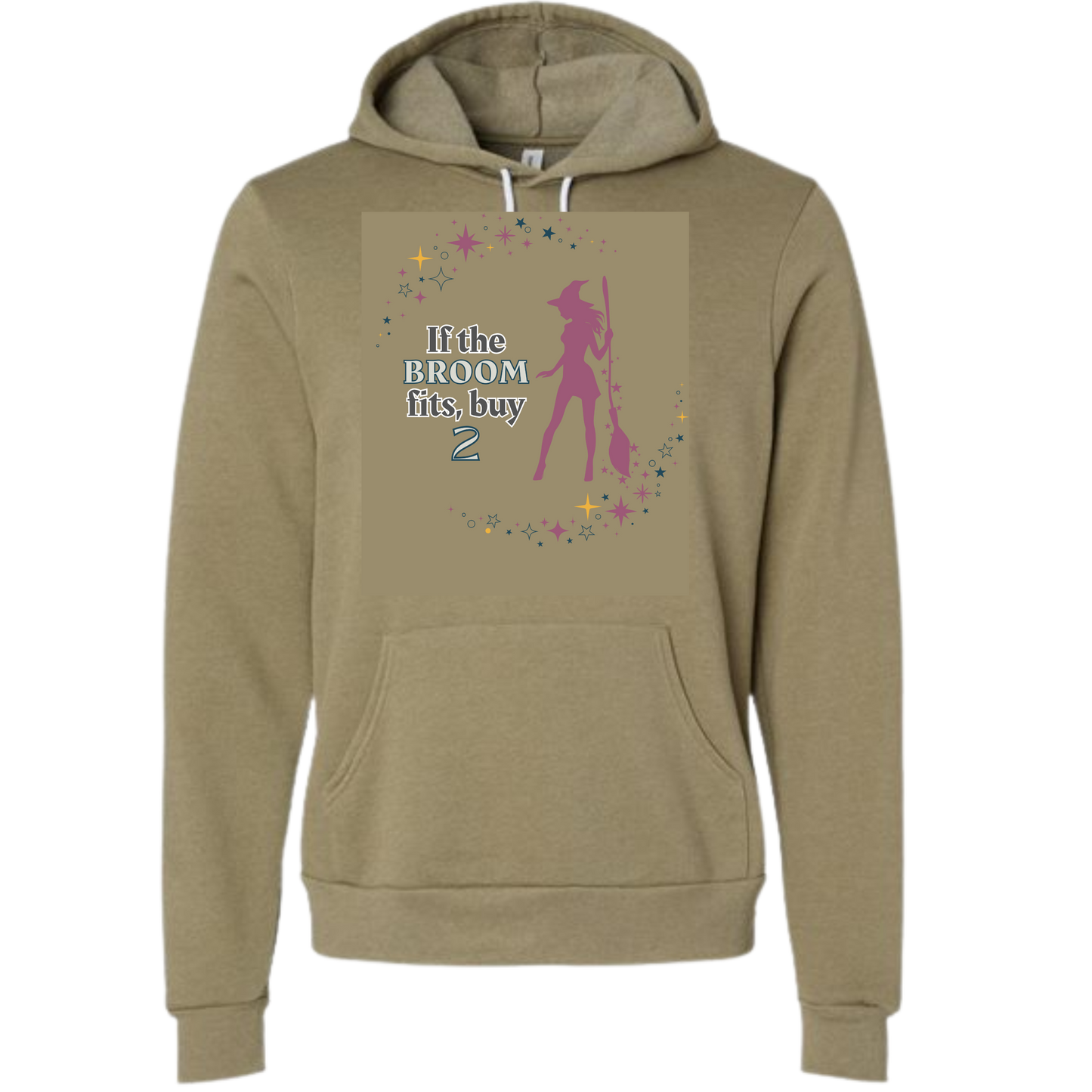 If The Broom Fits - Sponge Fleece Hoodie - Greens, Neutrals