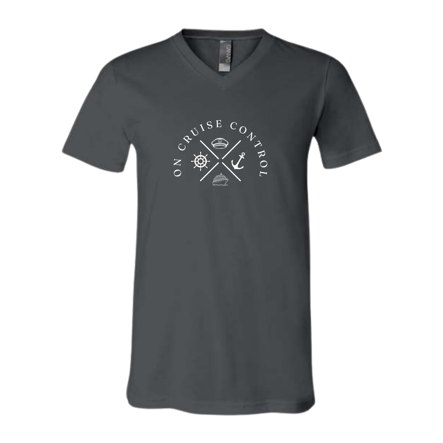 On Cruise Control - Bella+Canvas - Unisex V-Neck - Neutral Colors