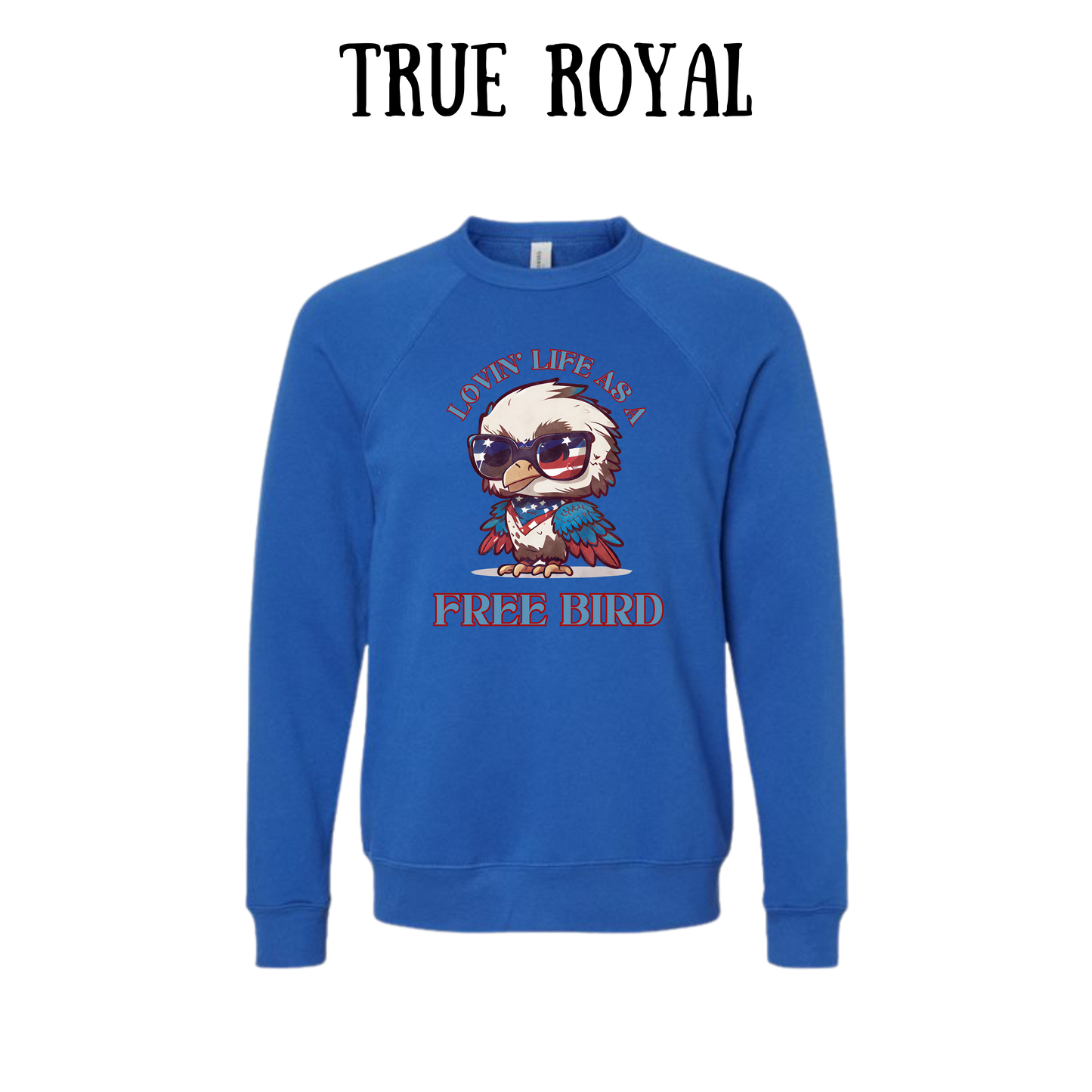PP - Lovin' Life As A Free Bird - Sponge Fleece Raglan Sweatshirt - Blues, Purples