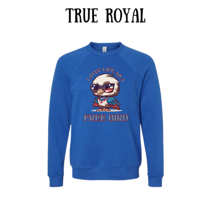 PP - Lovin' Life As A Free Bird - Sponge Fleece Raglan Sweatshirt - Blues, Purples