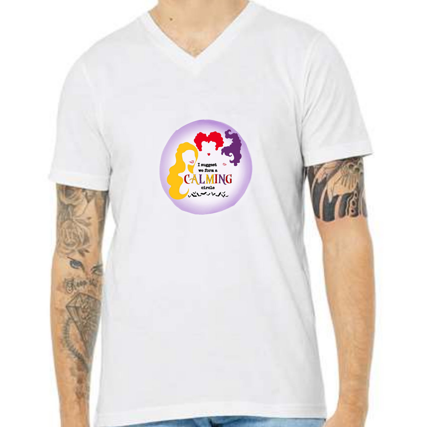 Calming Circle - Unisex V-Neck - Neutral Colors