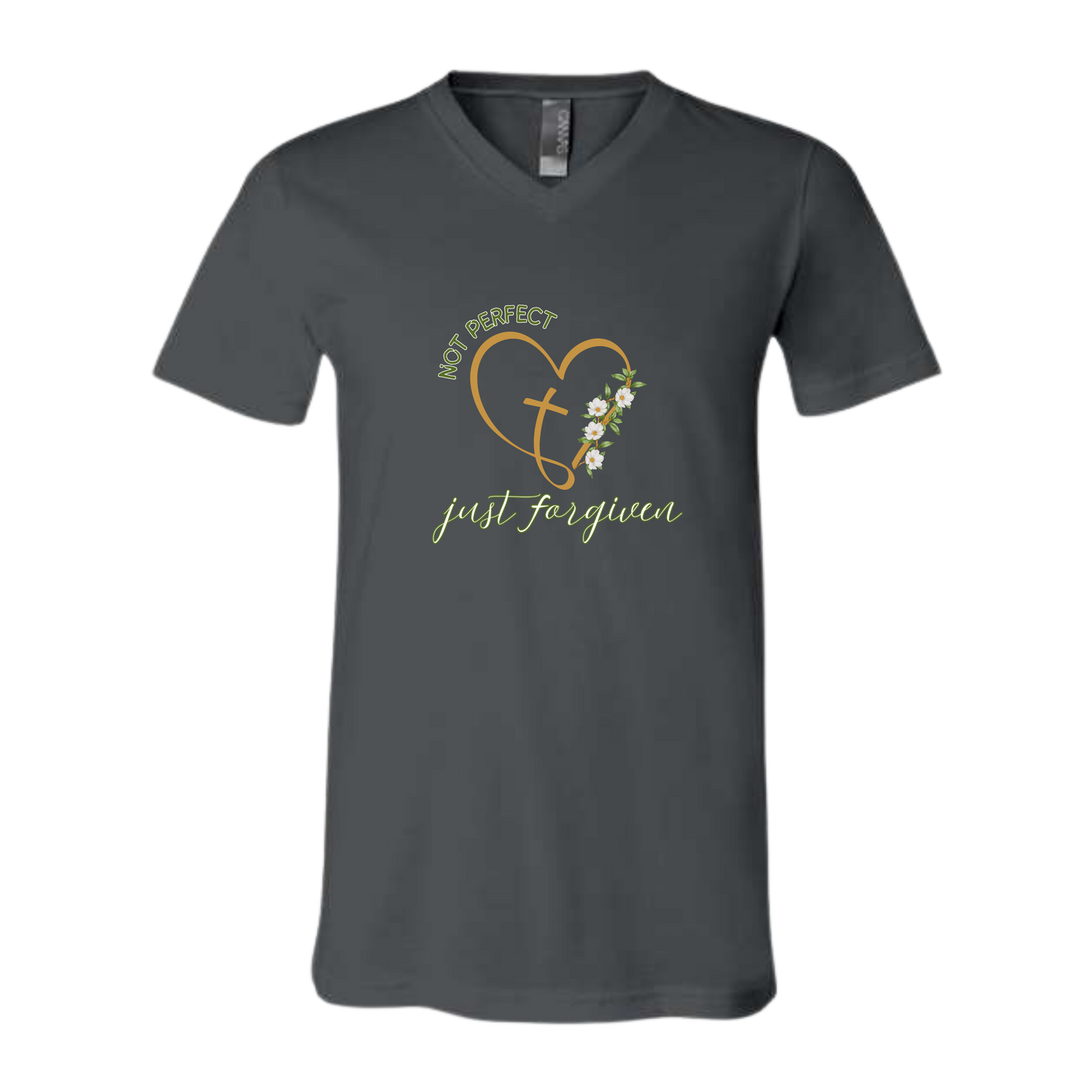 Not Perfect Just Forgiven - Bella+Canvas - Unisex V-Neck - Neutral Colors