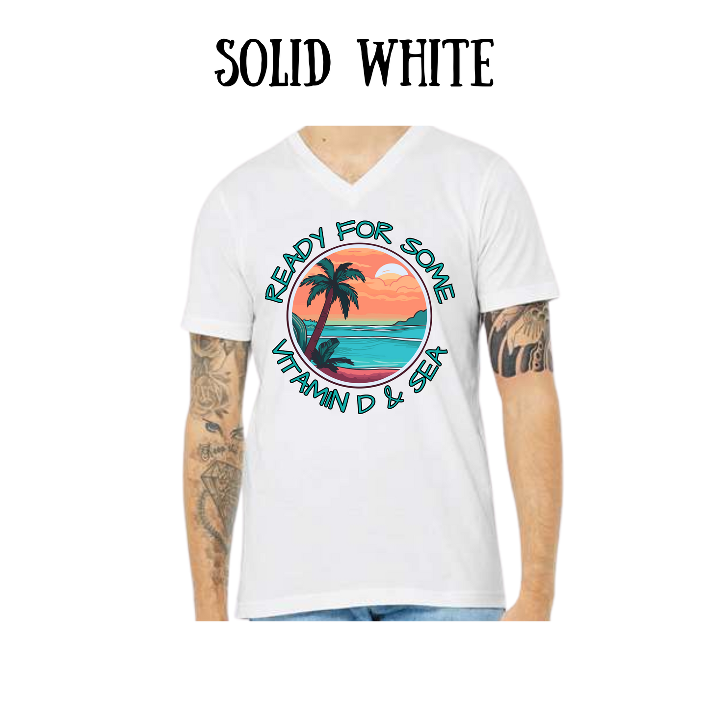 VP - Ready For Some Vitamin D & Sea - Unisex V-Neck - Neutral Colors