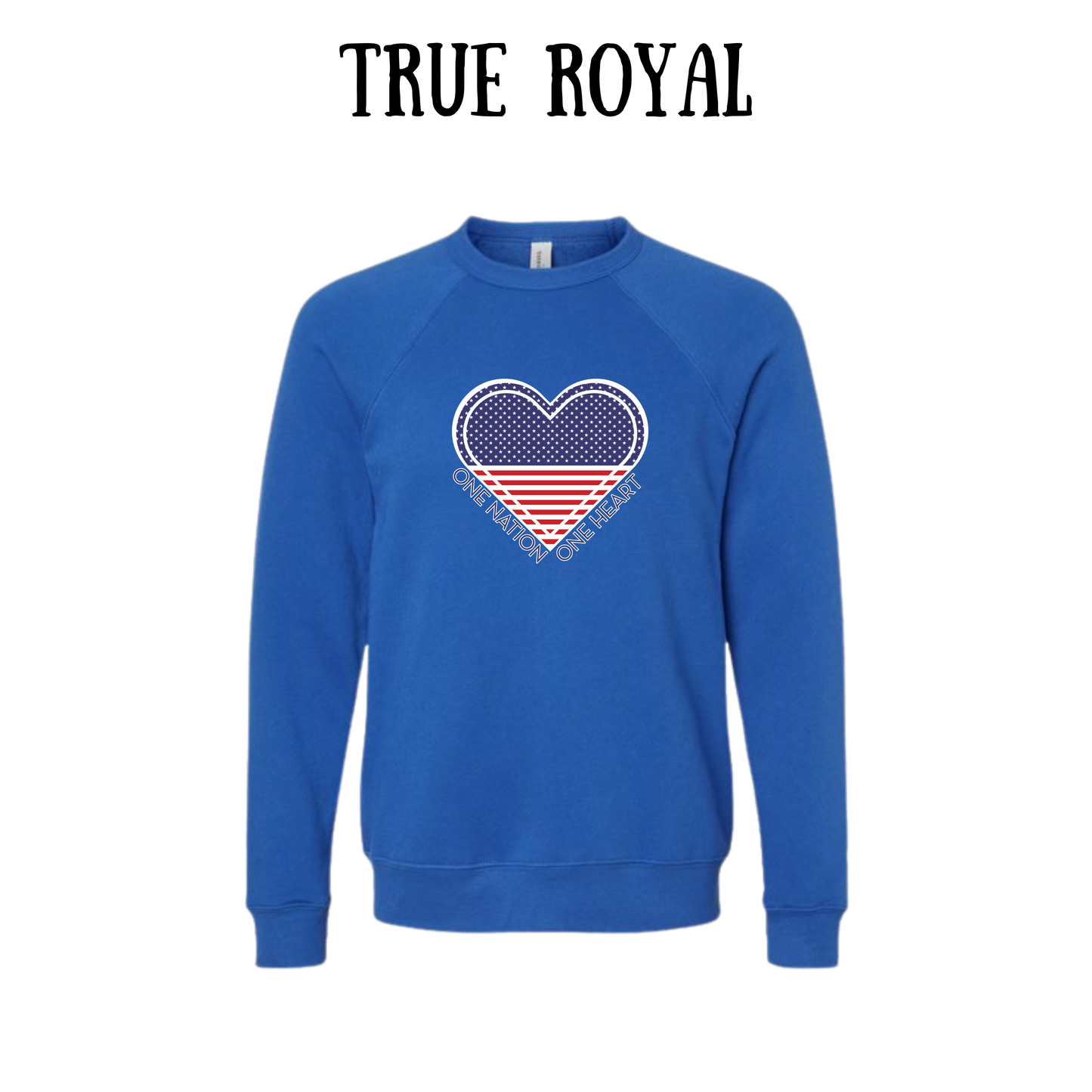 PP - One Nation One Heart - Sponge Fleece Raglan Sweatshirt - Blues, Purples