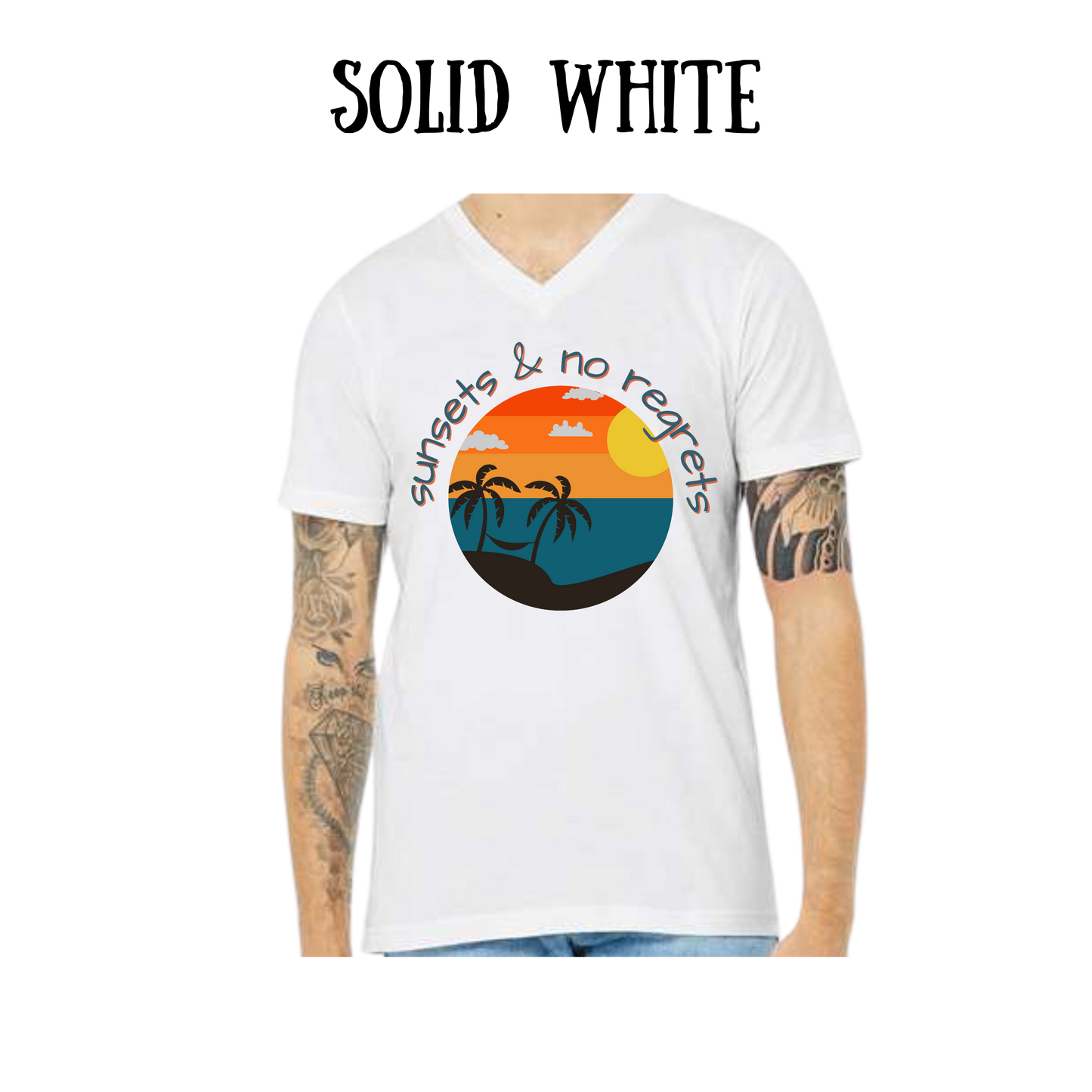VP - Sunsets & No Regrets - Unisex V-Neck - Neutral Colors