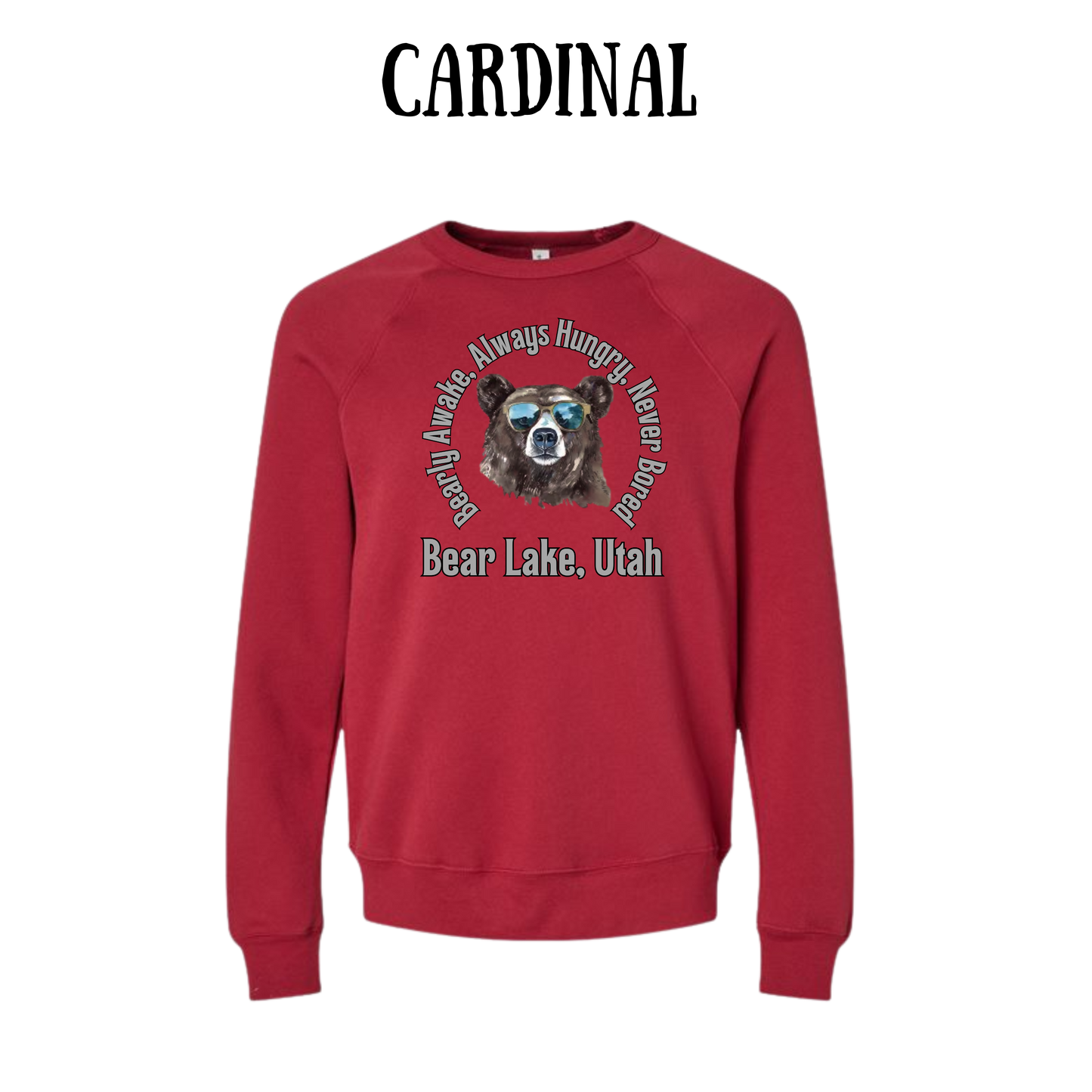 CP - Bear Lake Utah - Sponge Fleece Raglan Sweatshirt - Assorted Colors