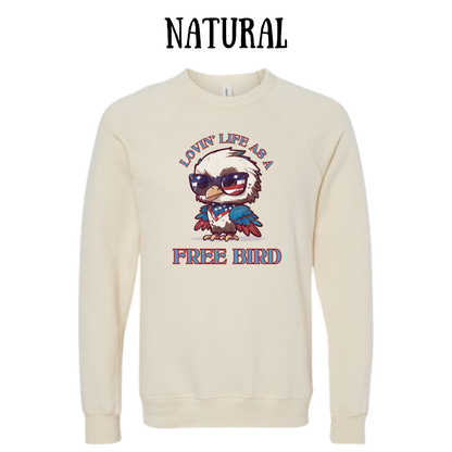 PP - Lovin' Life As A Free Bird - Sponge Fleece Raglan Sweatshirt - Greens, Neutrals