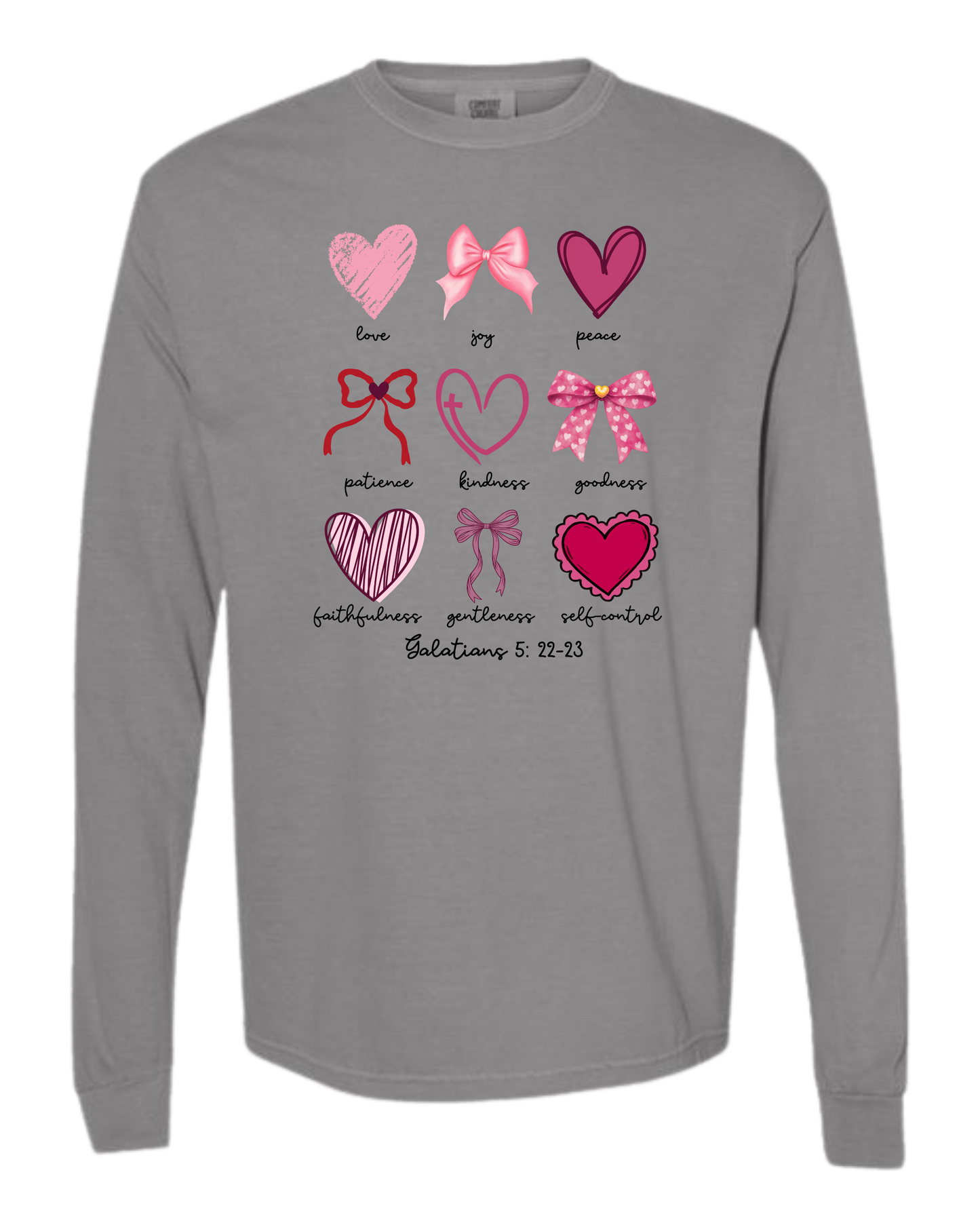 Galatians 5 - Valentines - Comfort Colors - Heavyweight Long Sleeve Tee - Neutral Colors