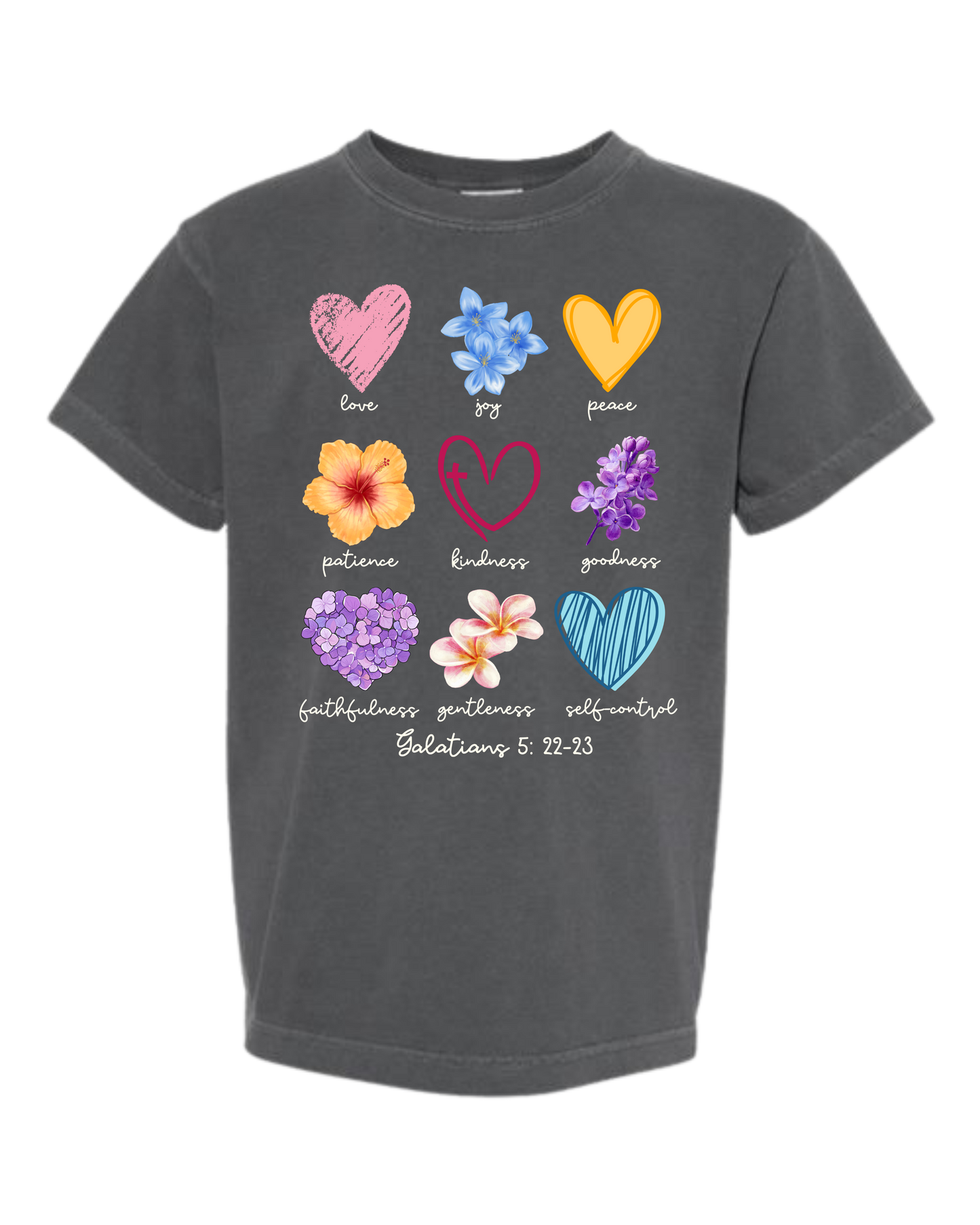 Galatians 5 - Spring - Comfort Colors - Heavyweight Youth Tee - Neutral Colors & Blues