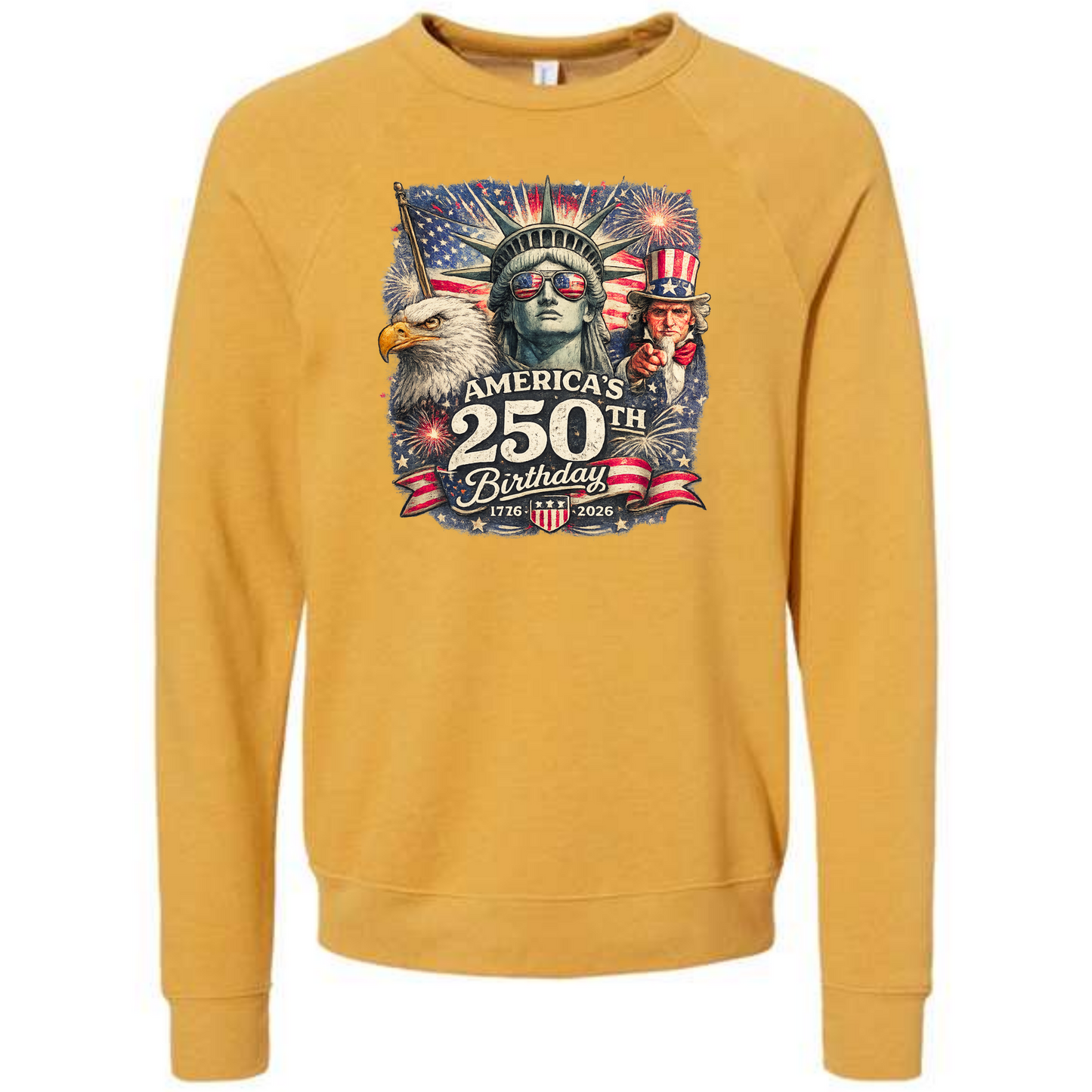 America's 250th Birthday - Sponge Fleece Raglan Sweatshirt - Assorted Colors