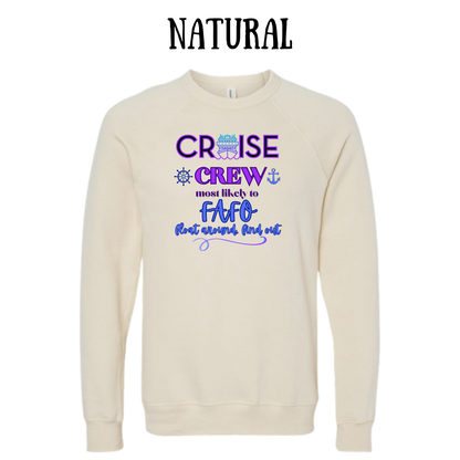 VP - Cruise Crew FAFO - Sponge Fleece Raglan Sweatshirt - Greens, Neutrals