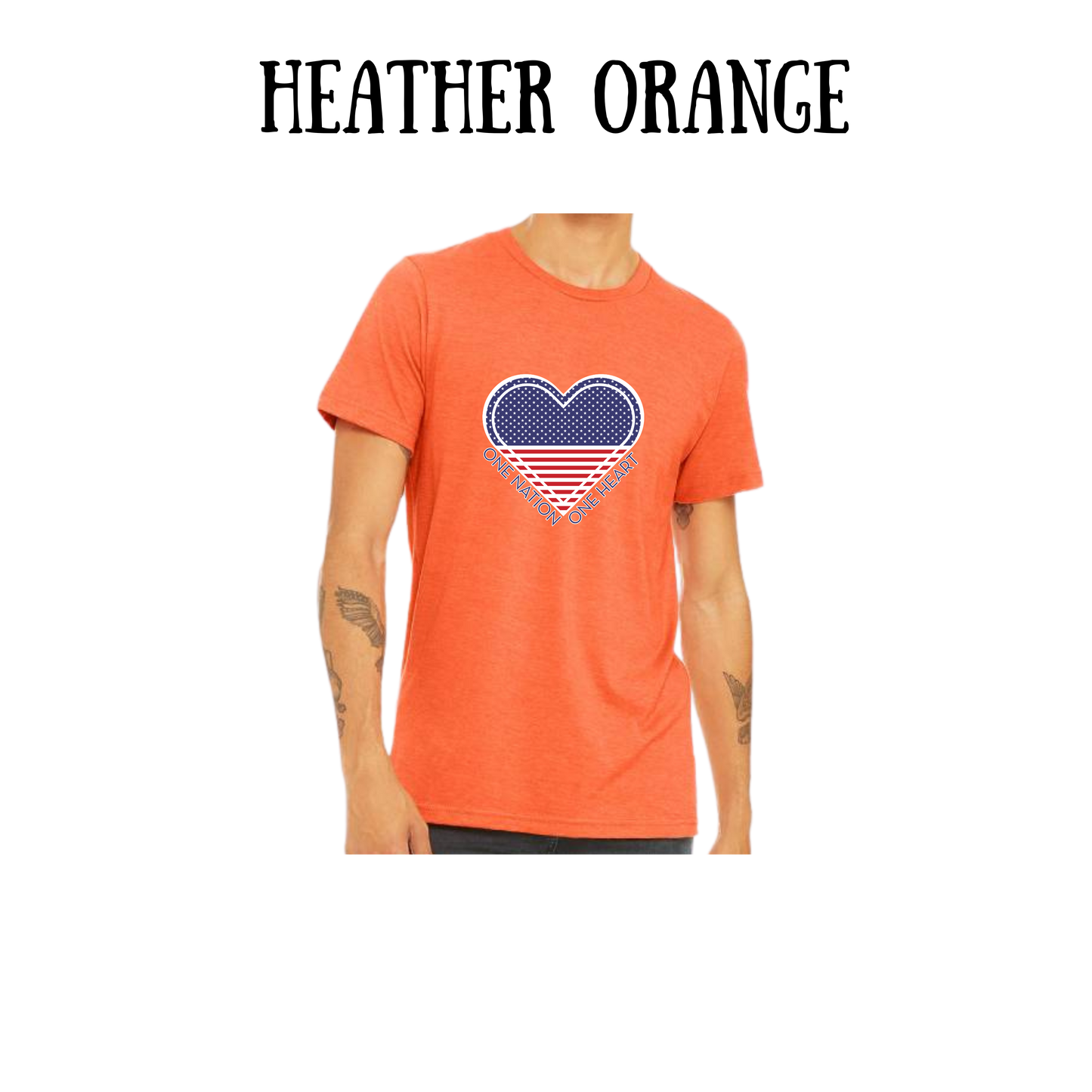 PP - One Nation One Heart - Unisex Tee - Yellows, Oranges, Reds