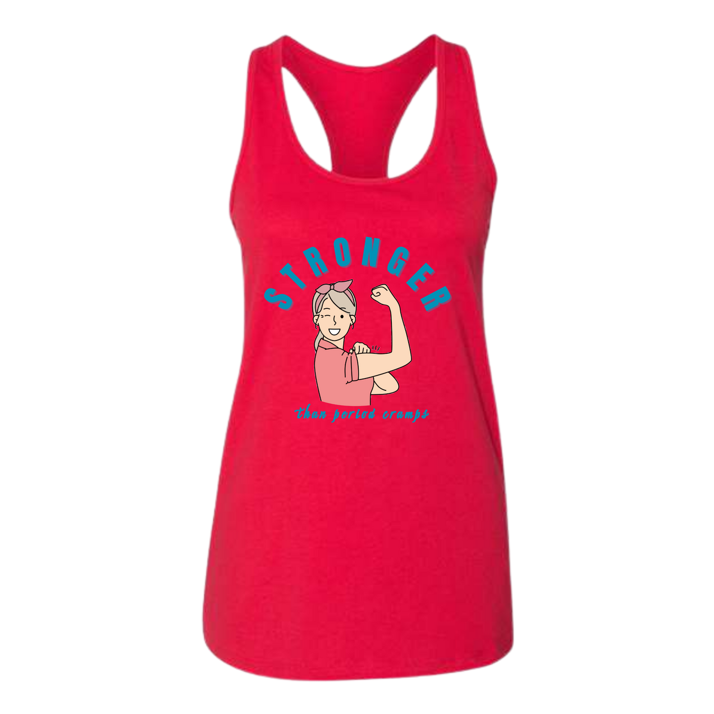 Stronger Than Period Cramps - Bella+Canvas - Women's Jersey Racerback Tank