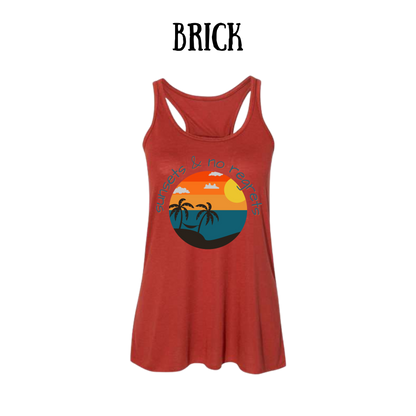 VP - Sunsets & No Regrets - Women's Flowy Racerback Tank