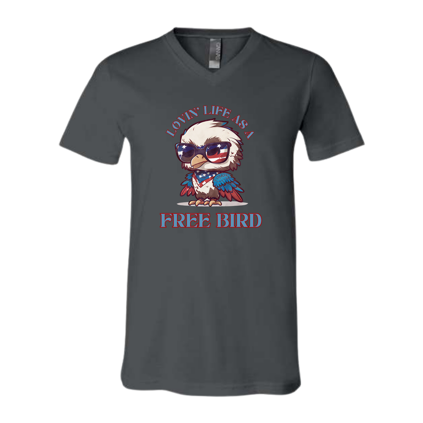Lovin' Life as a Free Bird - Bella+Canvas - Unisex V-Neck - Neutral Colors
