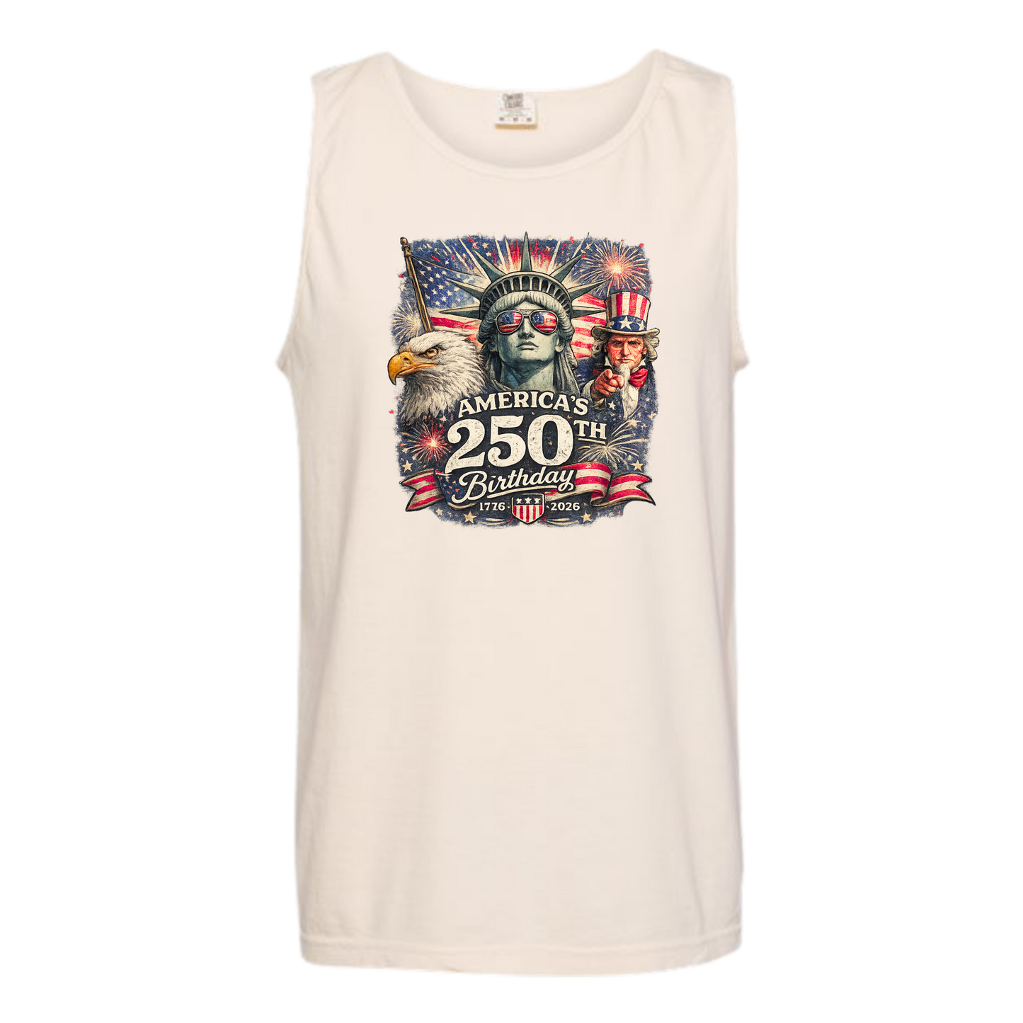 America's 250th Birthday - Comfort Colors - Unisex Tank - Neutral Colors & Blues