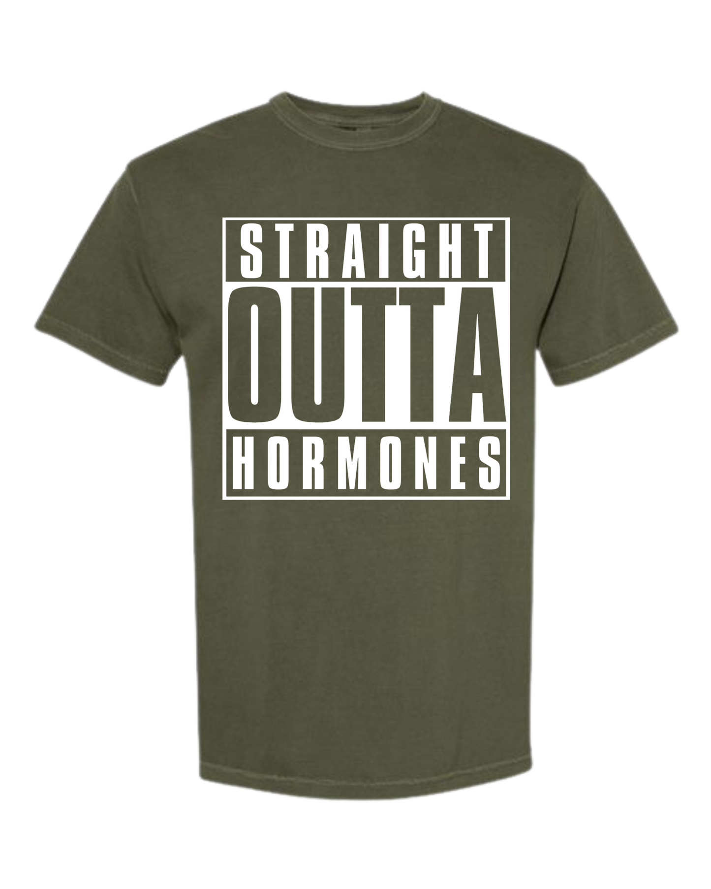 Straight Outta Hormones - Comfort Colors - Heavyweight Unisex Tee - Greens