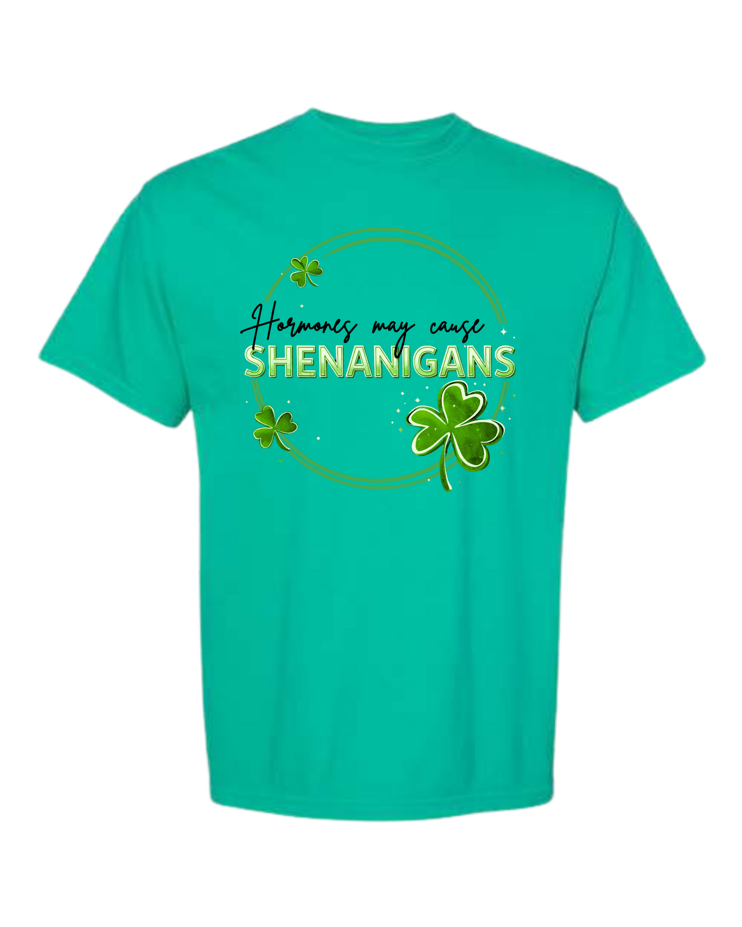 Hormones May Cause Shenanigans - Comfort Colors - Heavyweight Unisex Tee - Greens