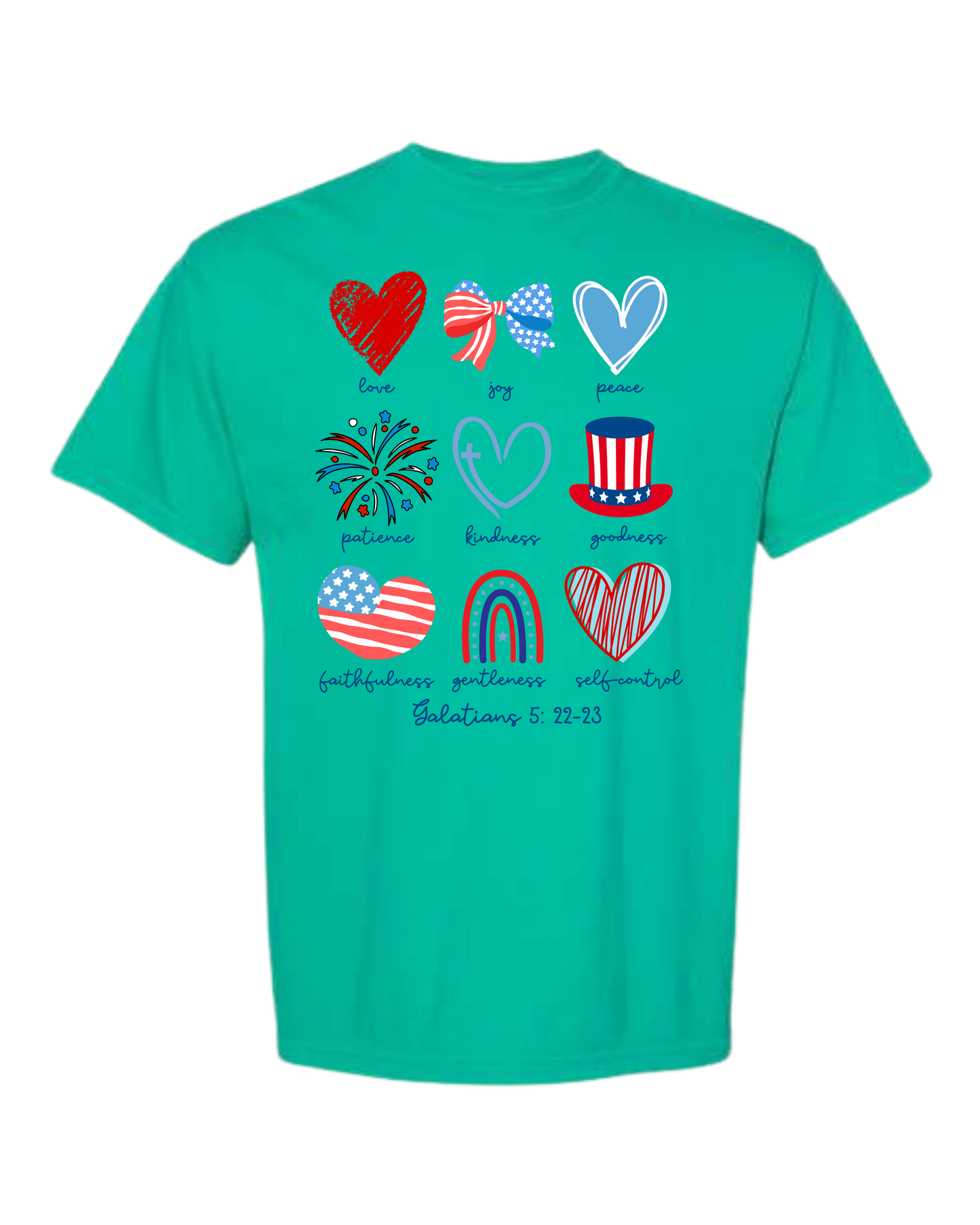 Galatians 5 - Patriotic - Comfort Colors - Heavyweight Unisex Tee - Greens