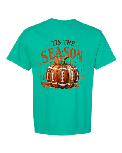 'Tis Football Season - Comfort Colors - Heavyweight Unisex Tee - Greens