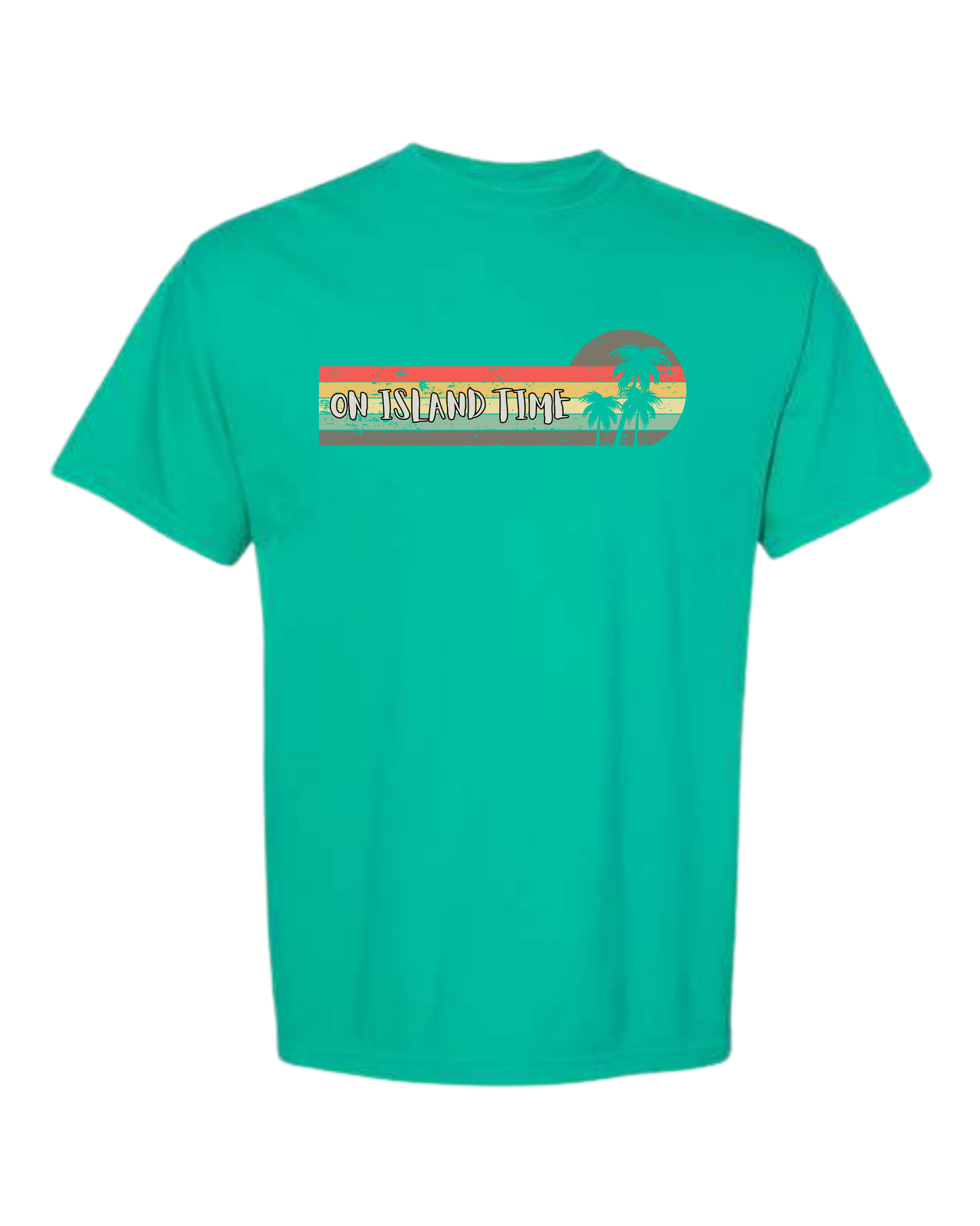 On Island Time - Comfort Colors - Heavyweight Unisex Tee - Greens