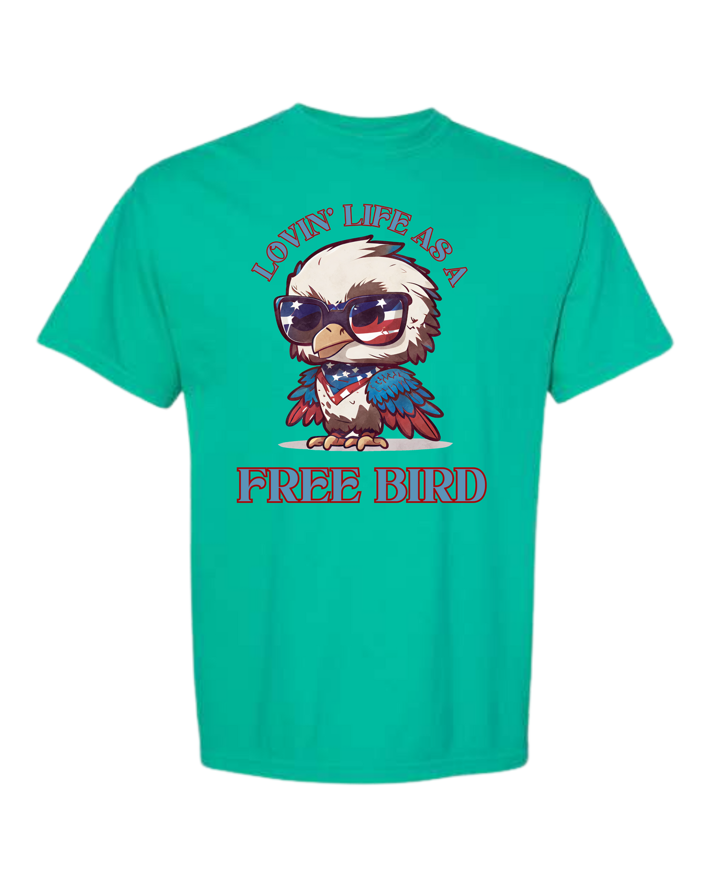Lovin' Life as a Free Bird - Comfort Colors - Heavyweight Unisex Tee - Greens