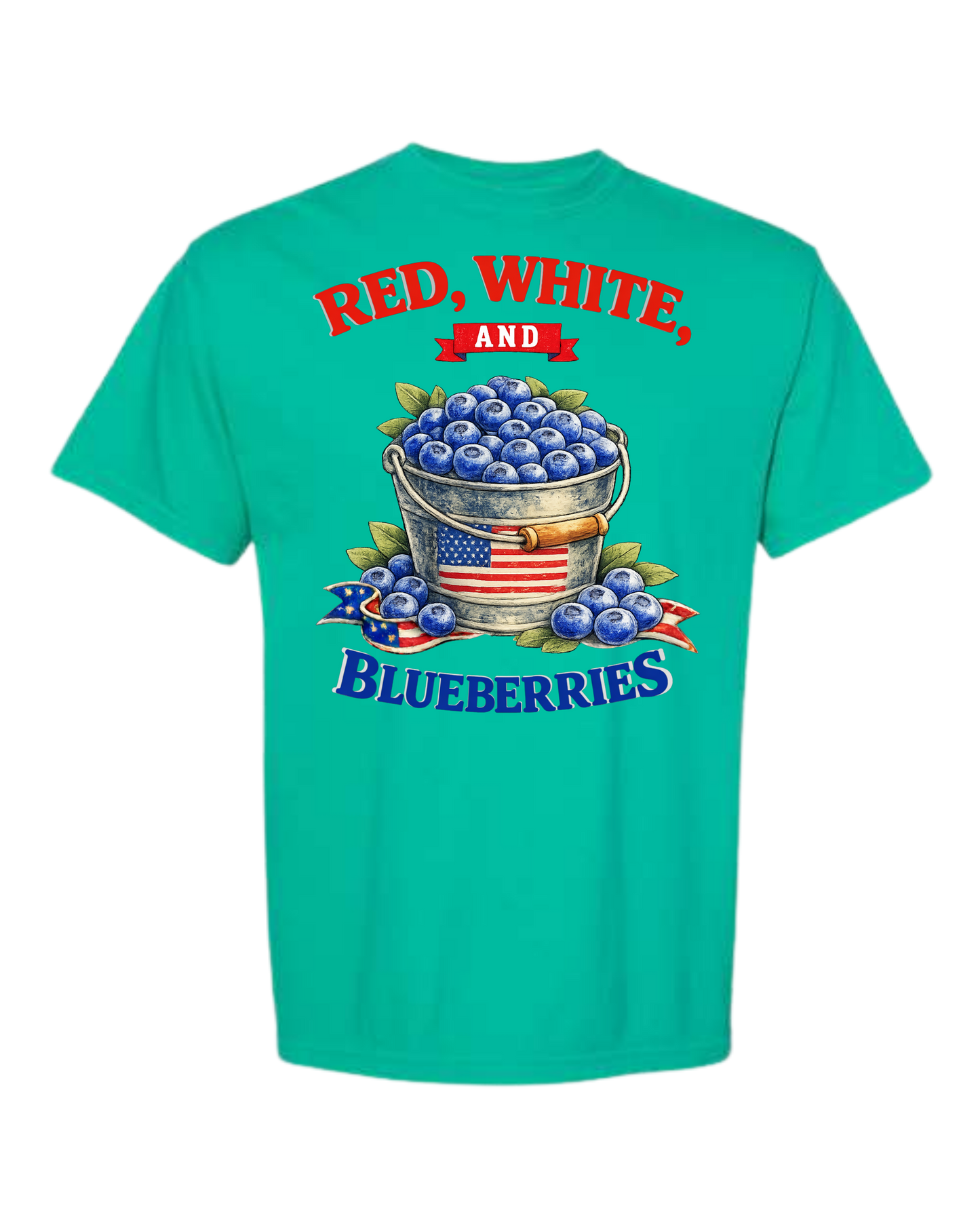 Red, White, And Blueberries - Comfort Colors - Heavyweight Unisex Tee - Greens