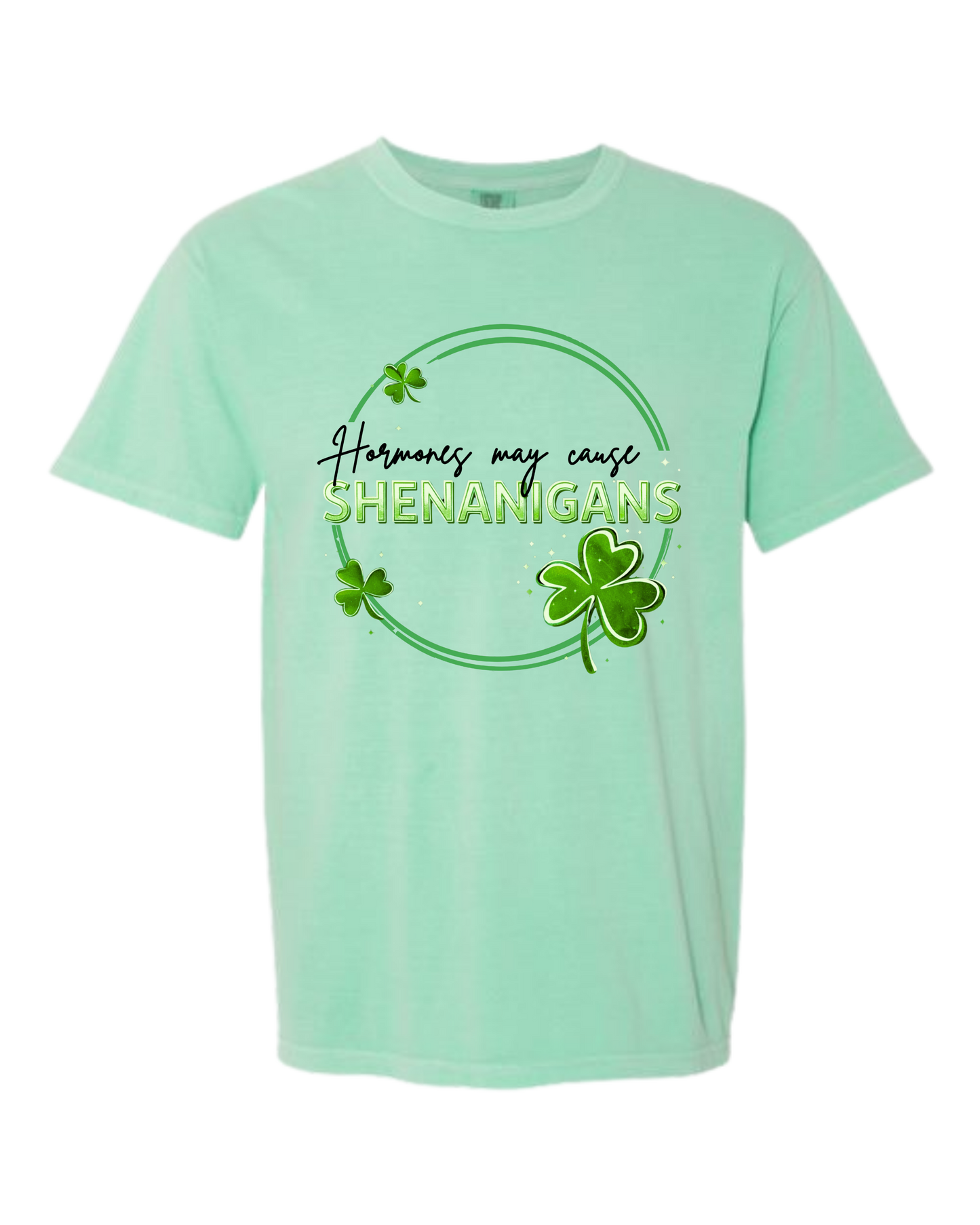 Hormones May Cause Shenanigans - Comfort Colors - Heavyweight Unisex Tee - Greens