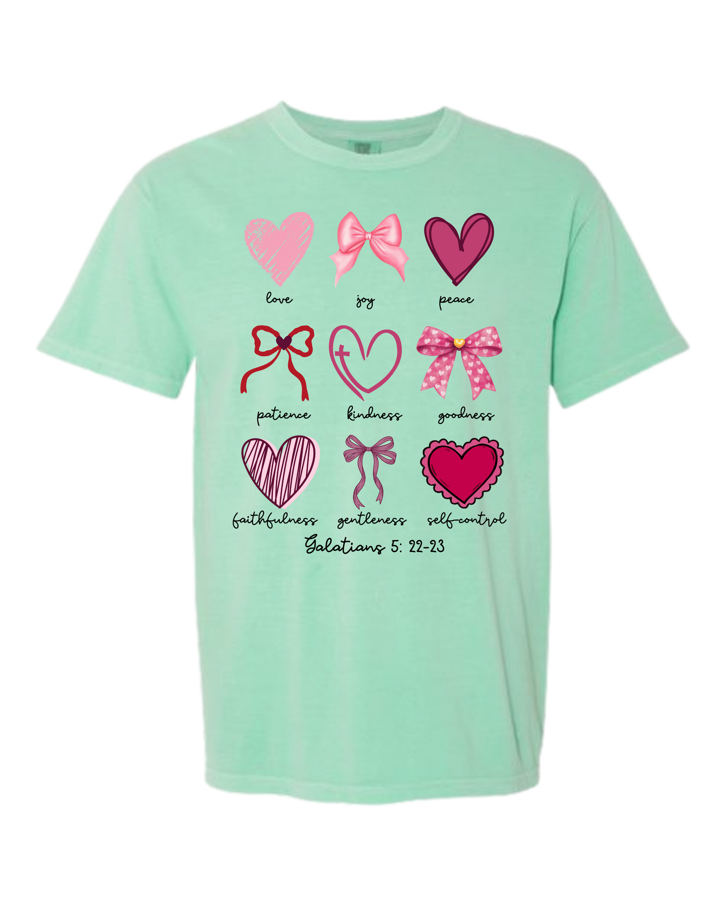 Galatians 5 - Valentines - Comfort Colors - Heavyweight Unisex Tee - Greens