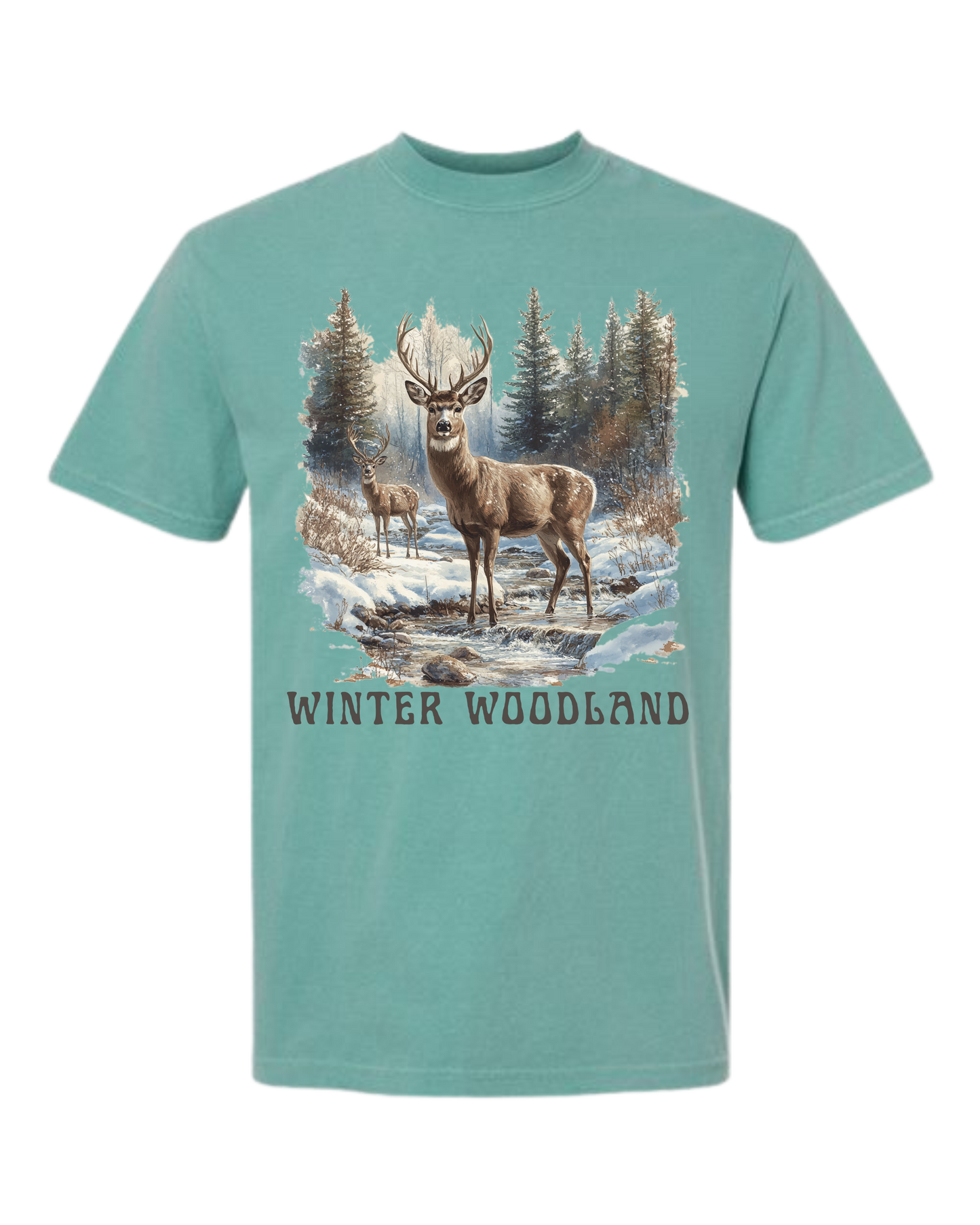 Winter Woodland - Comfort Colors - Heavyweight Unisex Tee - Greens