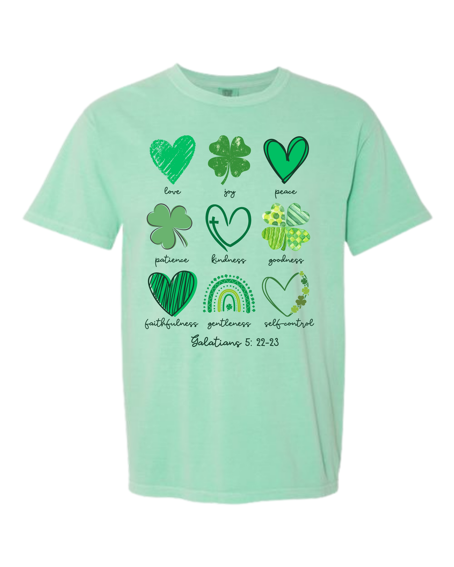 Galatians 5 - St Patrick's Day - Comfort Colors - Heavyweight Unisex Tee - Greens