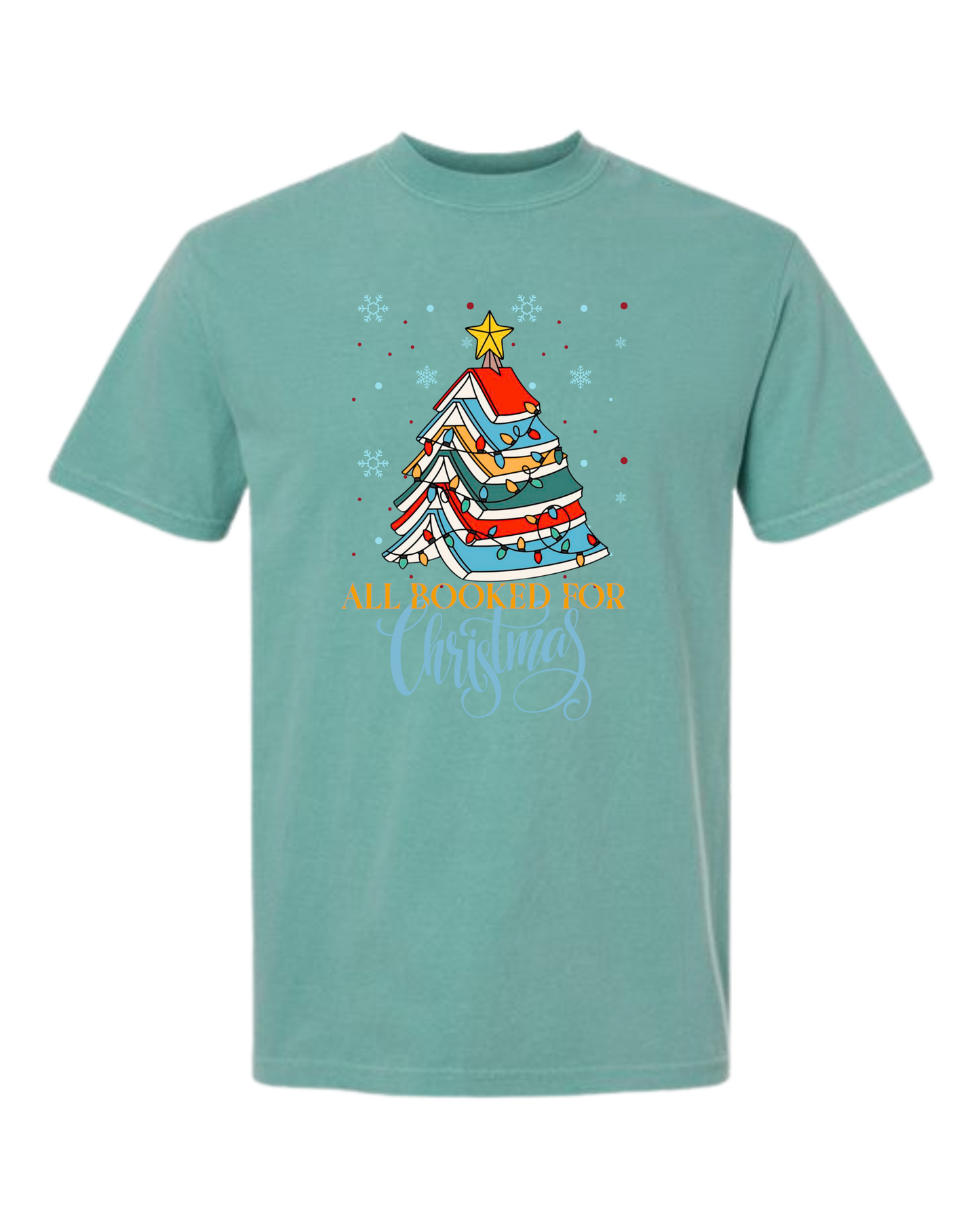 All Booked For Christmas - Comfort Colors - Heavyweight Unisex Tee - Greens