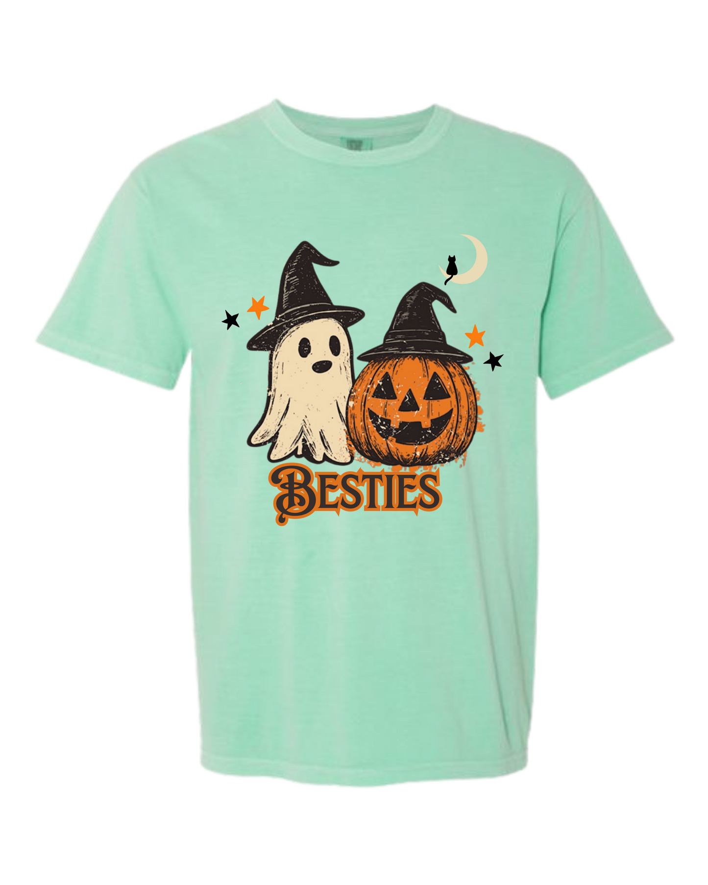 Halloween Besties - Comfort Colors - Heavyweight Unisex Tee - Greens