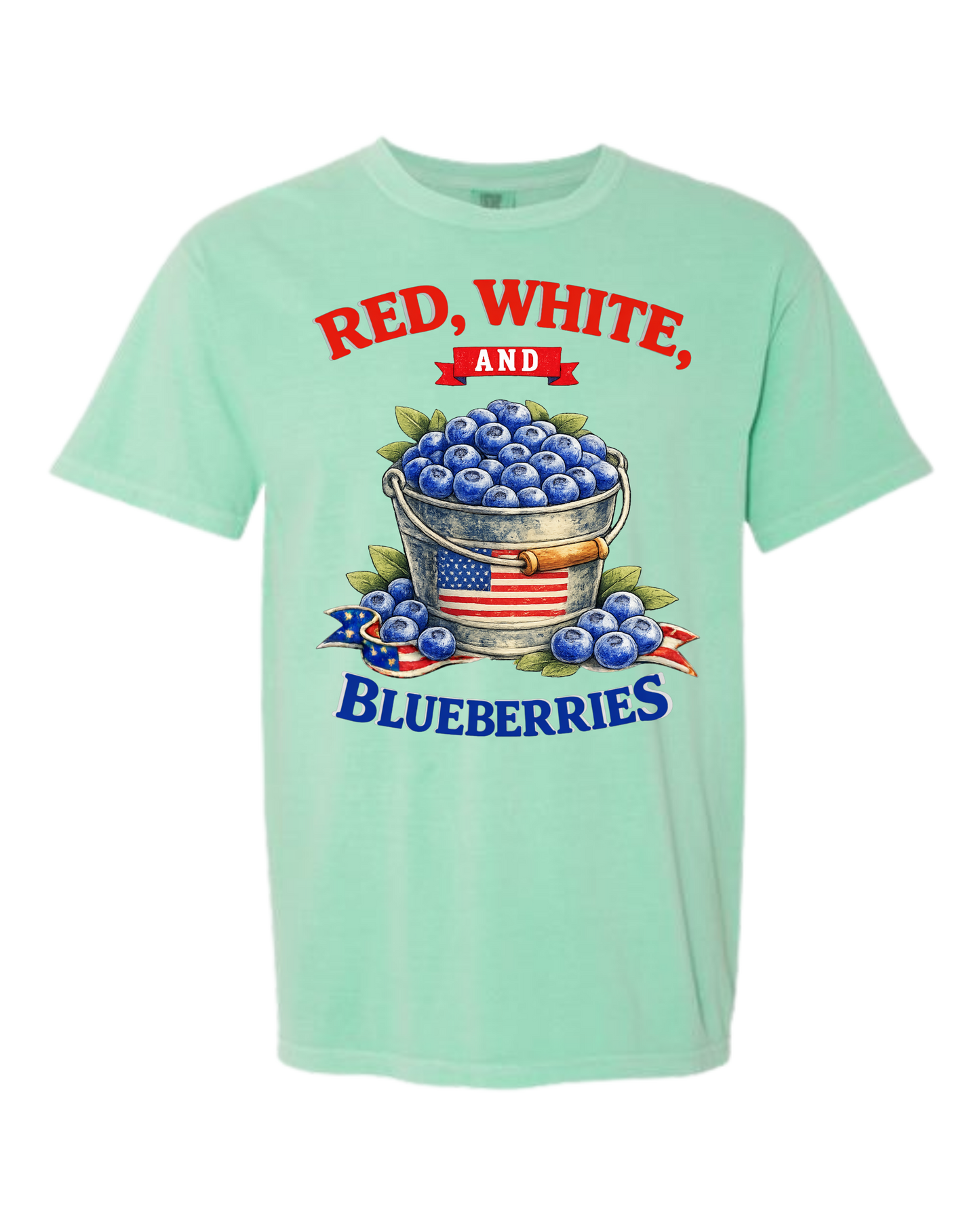 Red, White, And Blueberries - Comfort Colors - Heavyweight Unisex Tee - Greens