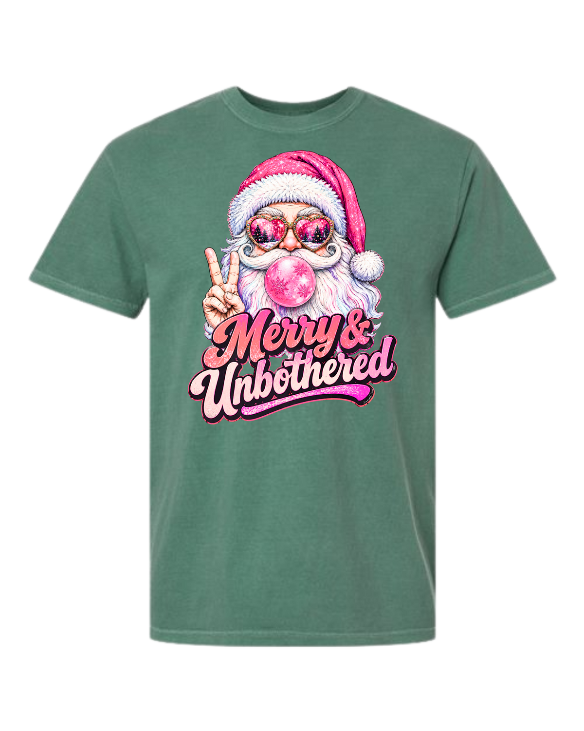 Merry & Unbothered - Comfort Colors - Heavyweight Unisex Tee - Greens