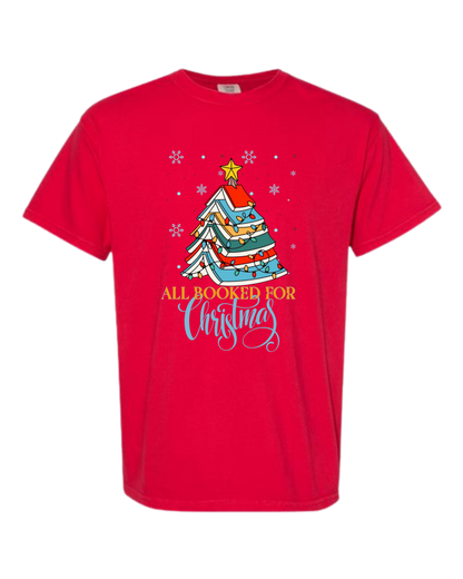 All Booked For Christmas - Comfort Colors - Heavyweight Unisex Tee - Reds